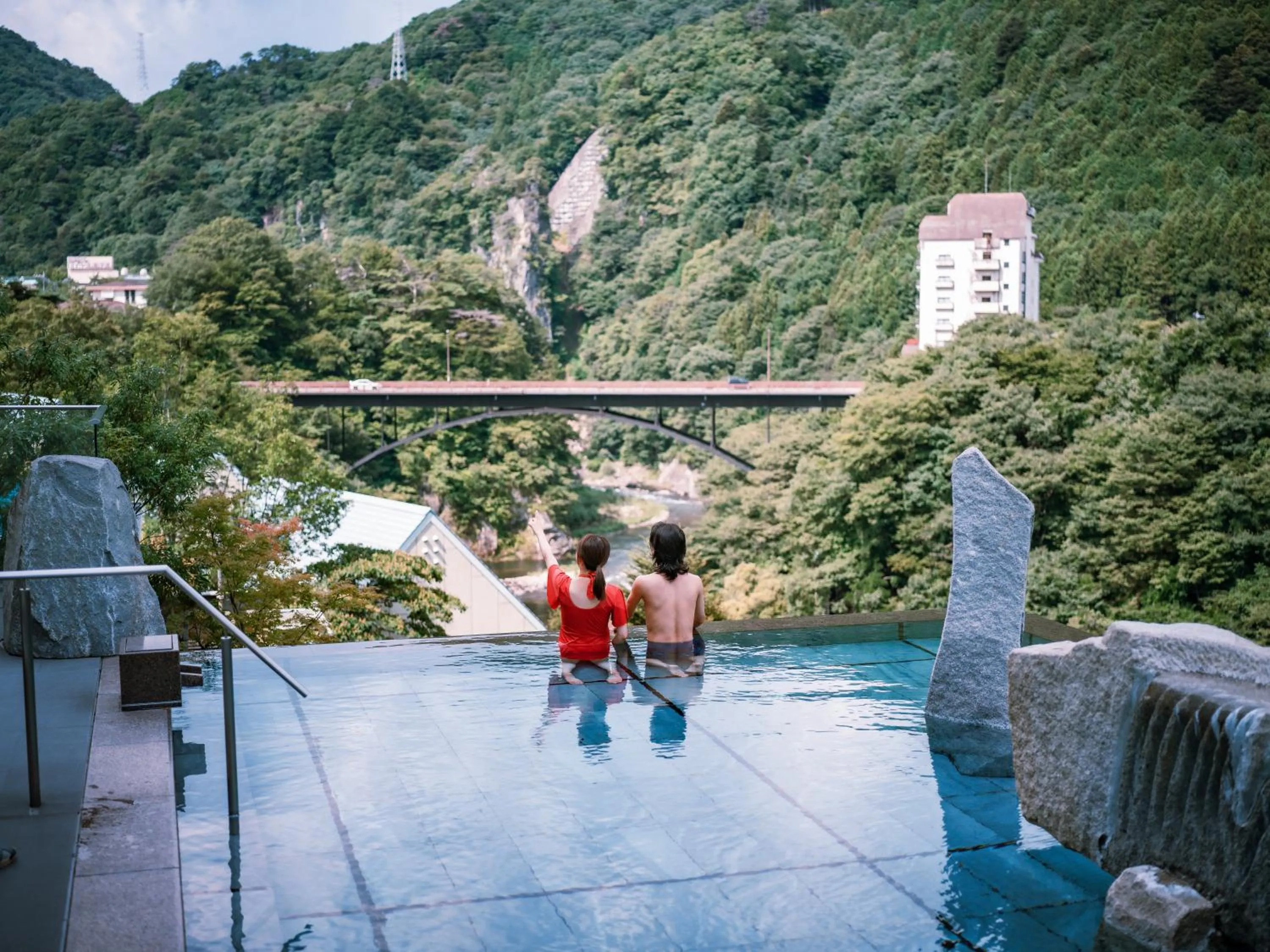 Hot Spring Bath in Kinugawa Hotel Mikazuki