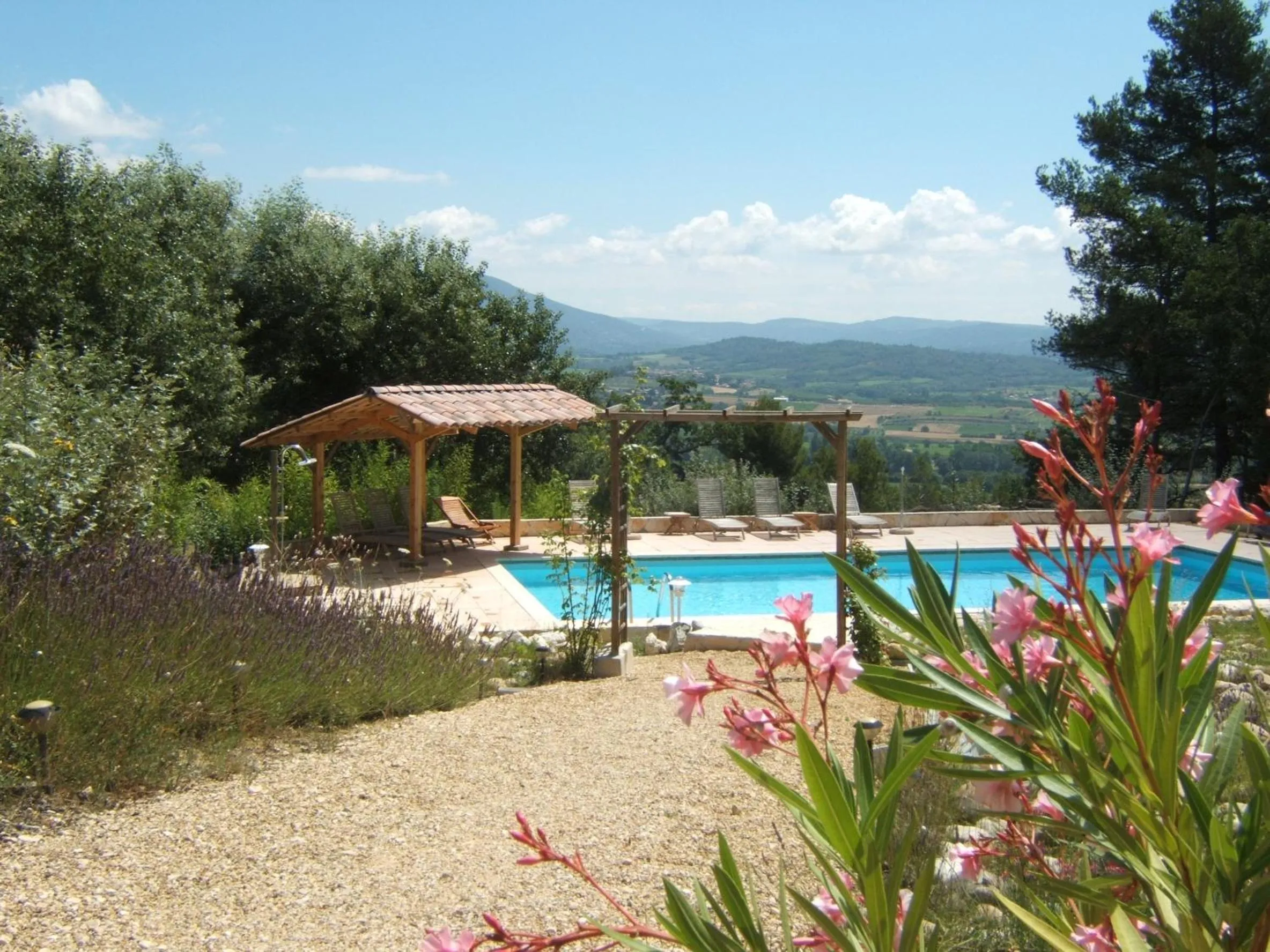 Pool view in Les Cerises