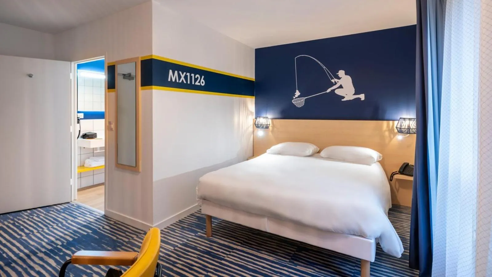 Bedroom, Bed in ibis Styles Morlaix