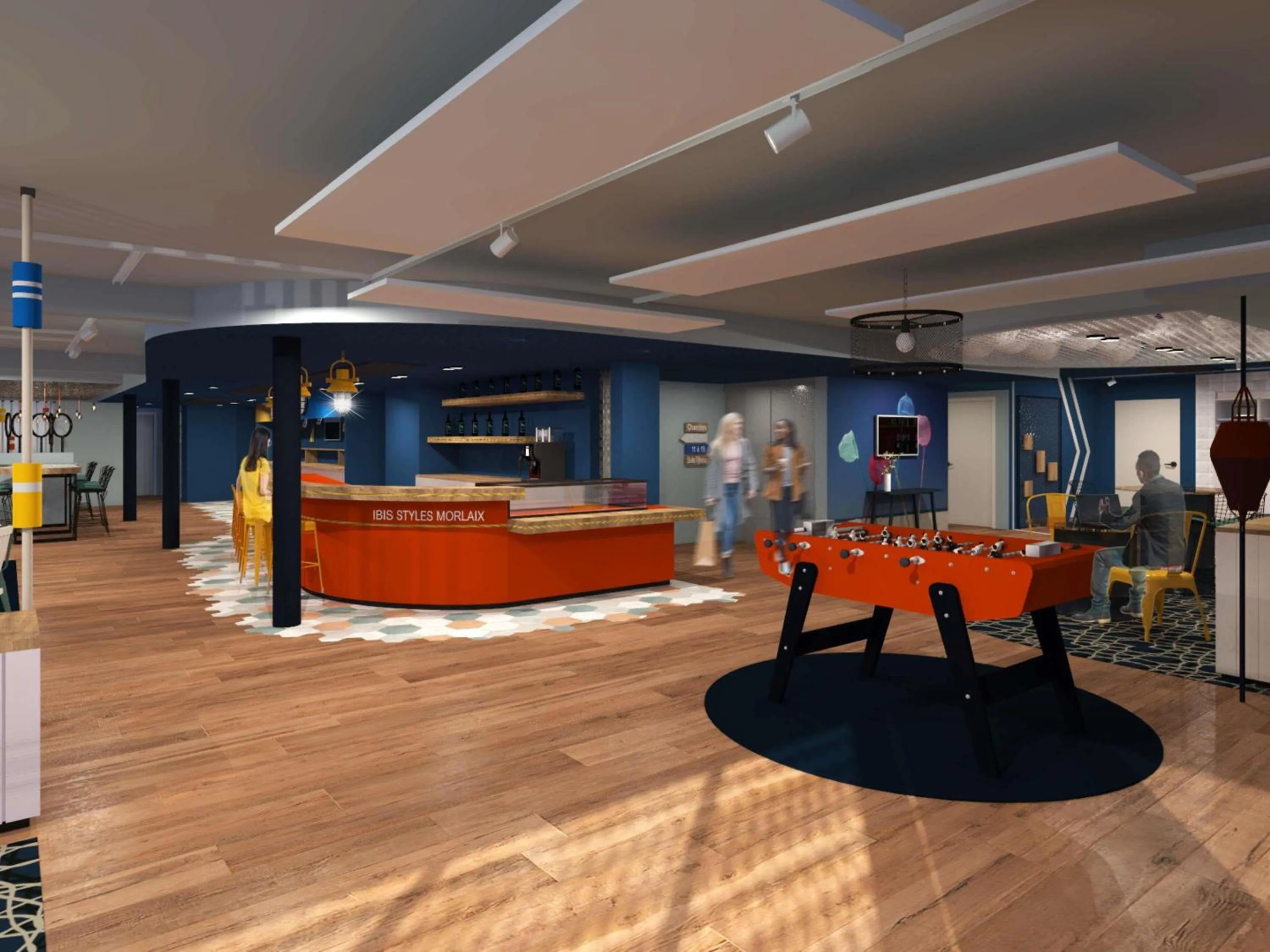 Lounge or bar in ibis Styles Morlaix