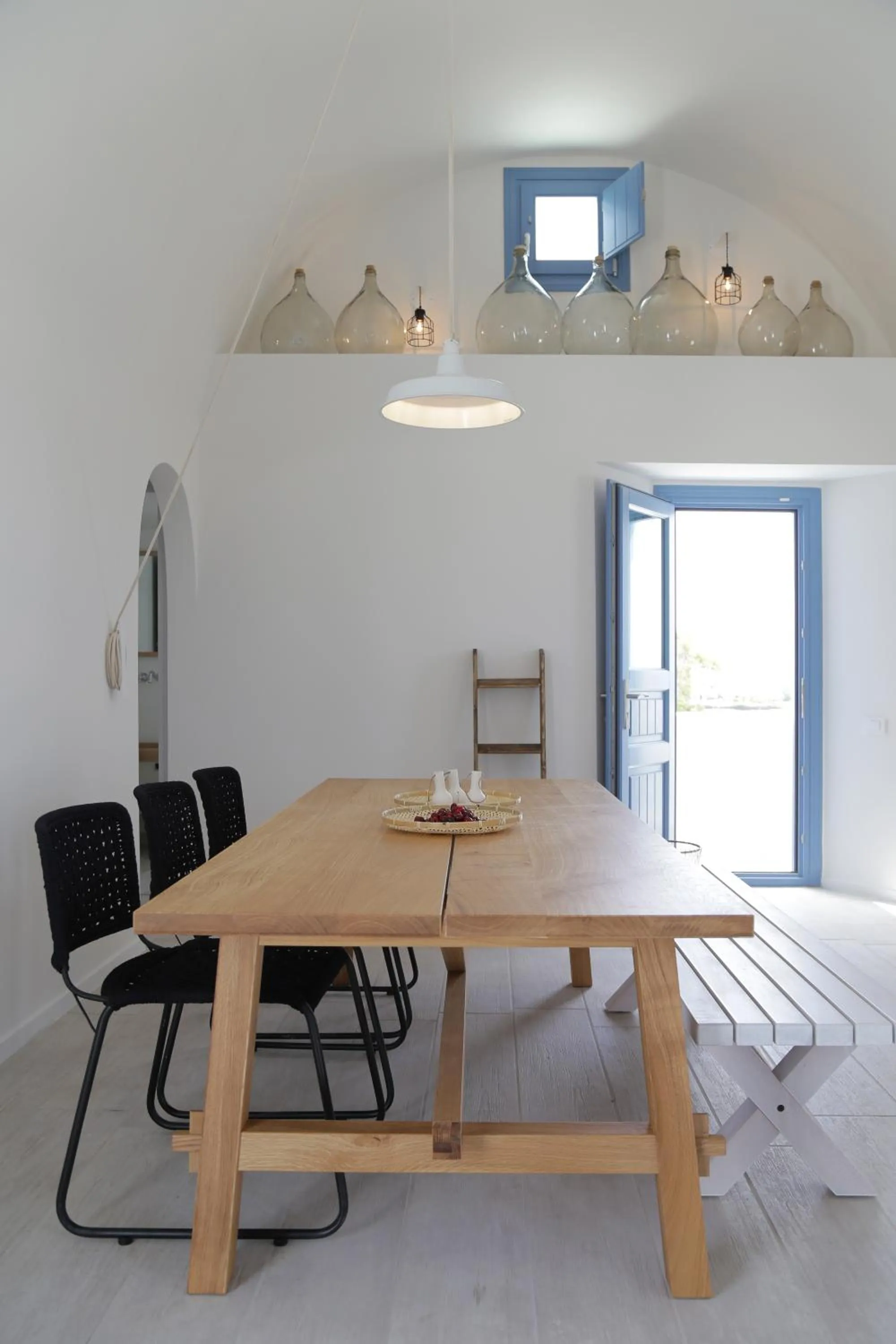 Dining area in Vino Houses Santorini