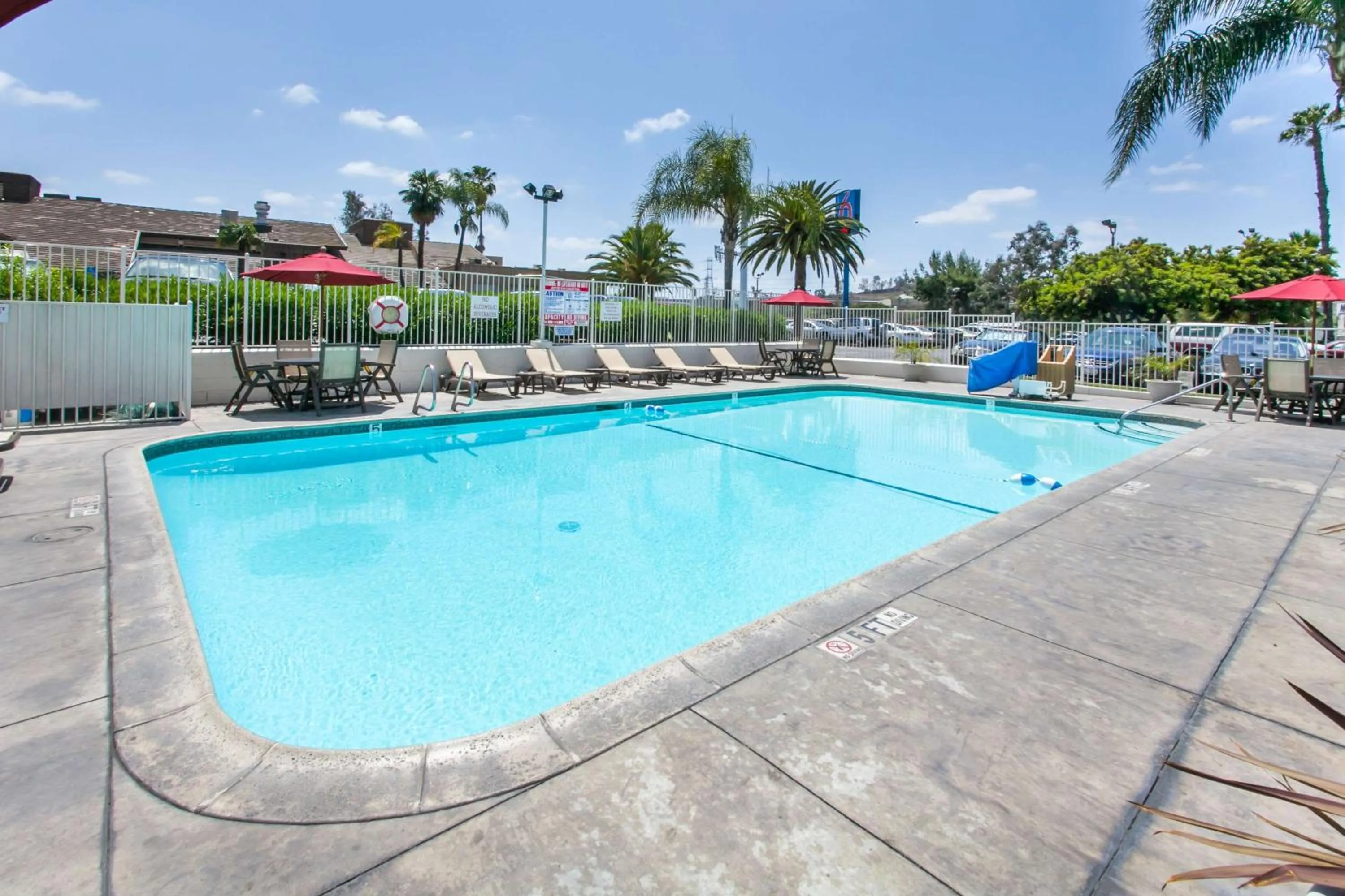 Pool view in Motel 6-Rosemead, CA - Los Angeles