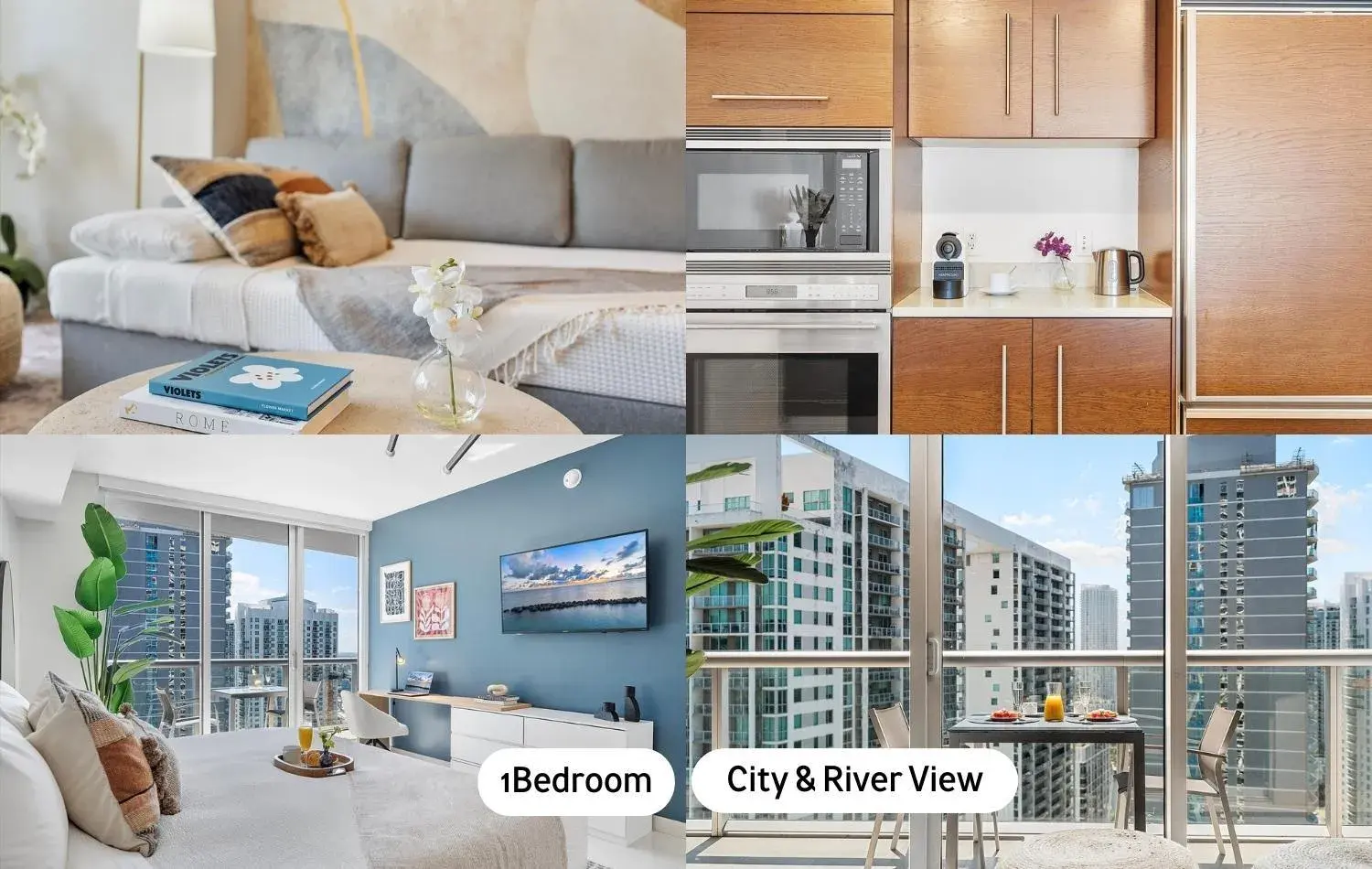 One-Bedroom Apartment with Balcony and Water View in Brickell by Miami Vacation Rentals One-Bedroom Apartment with Balcony and Water View in Brickell by Miami Vacation Rentals
