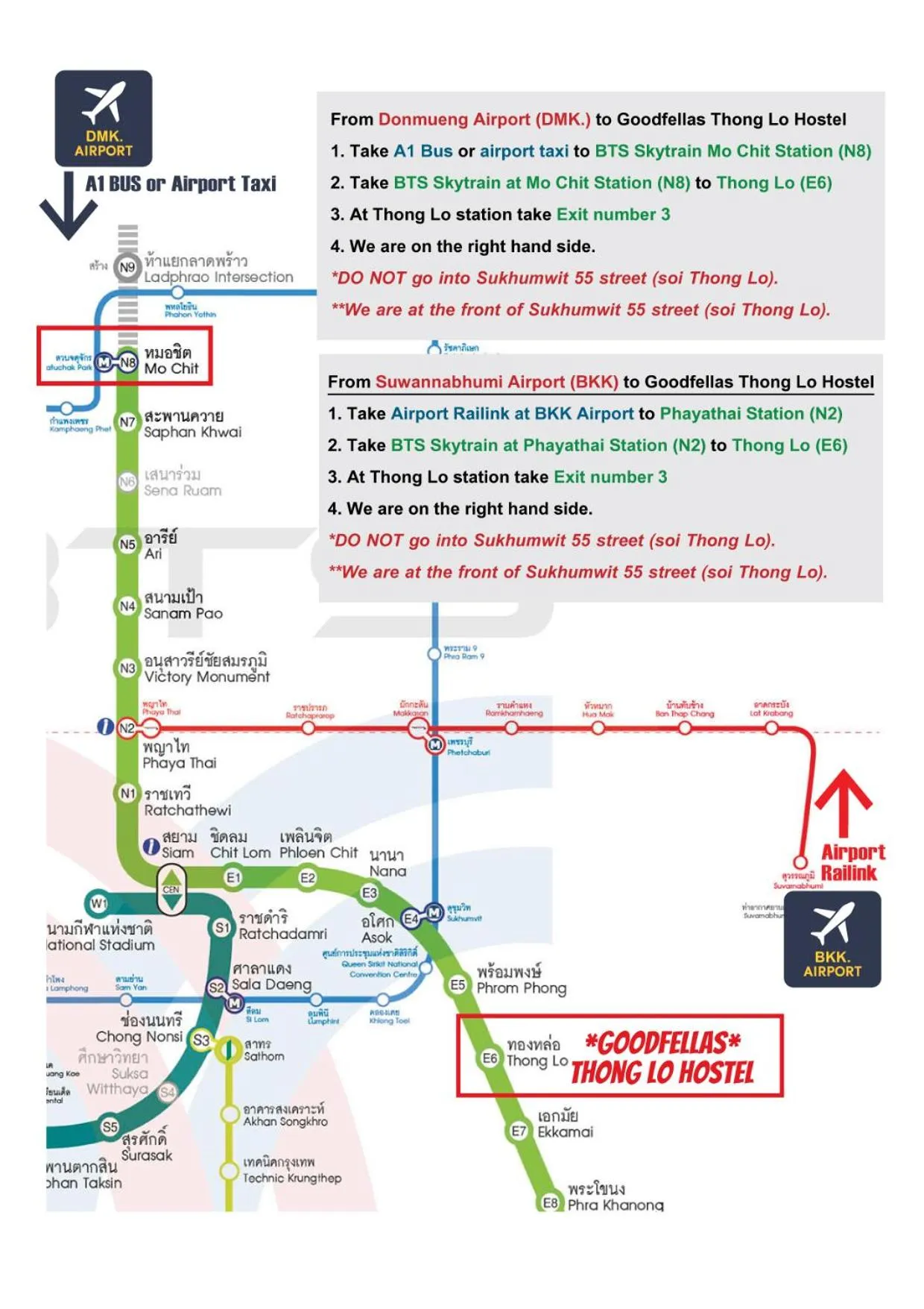 Location in Goodfellas Thong lo Hostel #Check in time needed#