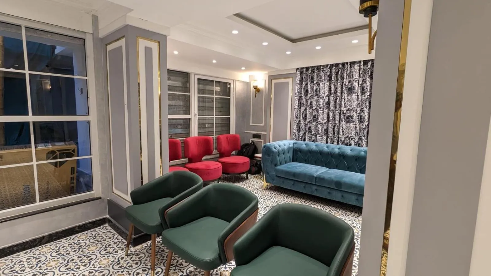 Seating area in Hotel Sonar Bangla Darjeeling