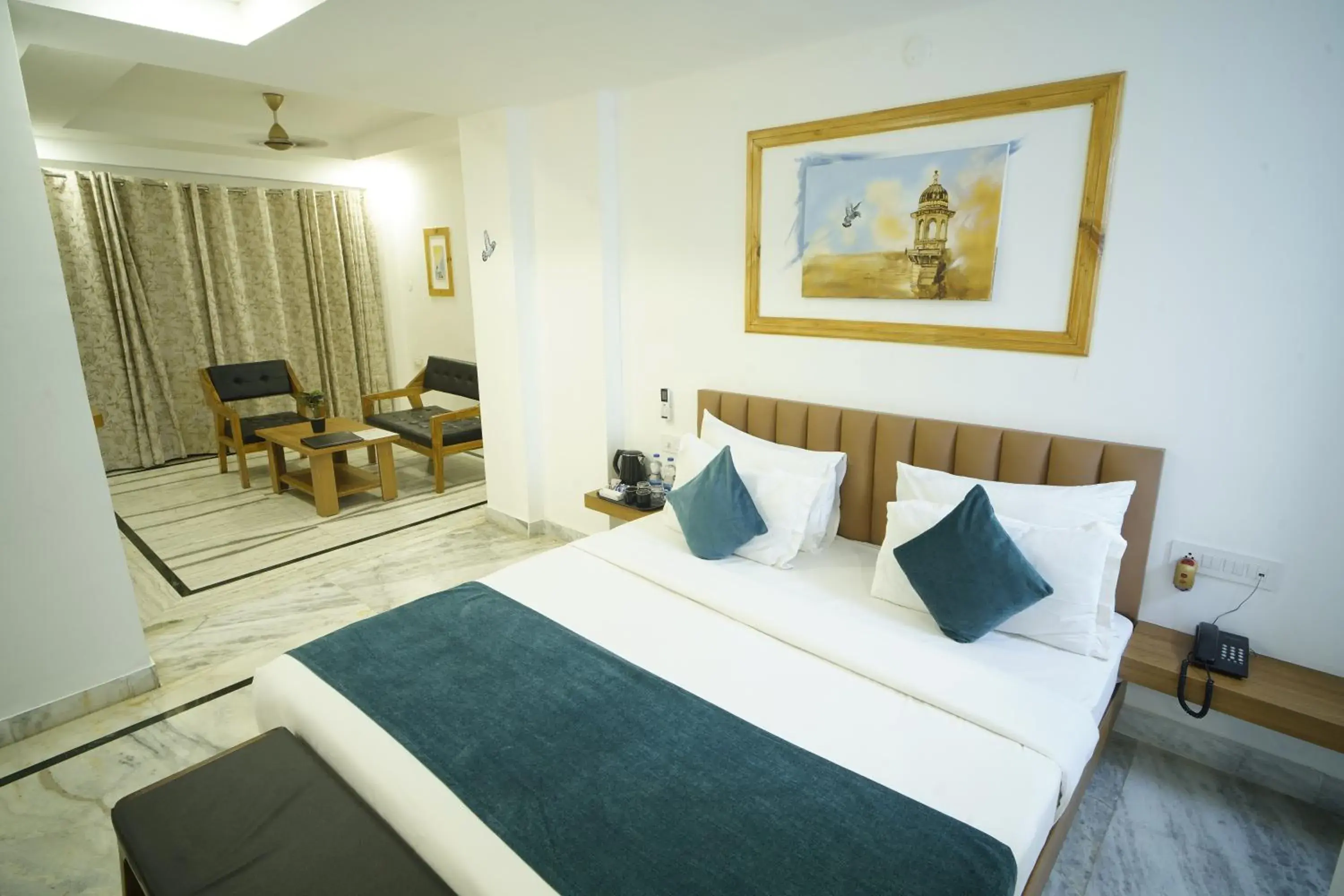 Bed in Hotel Udai Niwas By The Lake Bed in Hotel Udai Niwas By The Lake