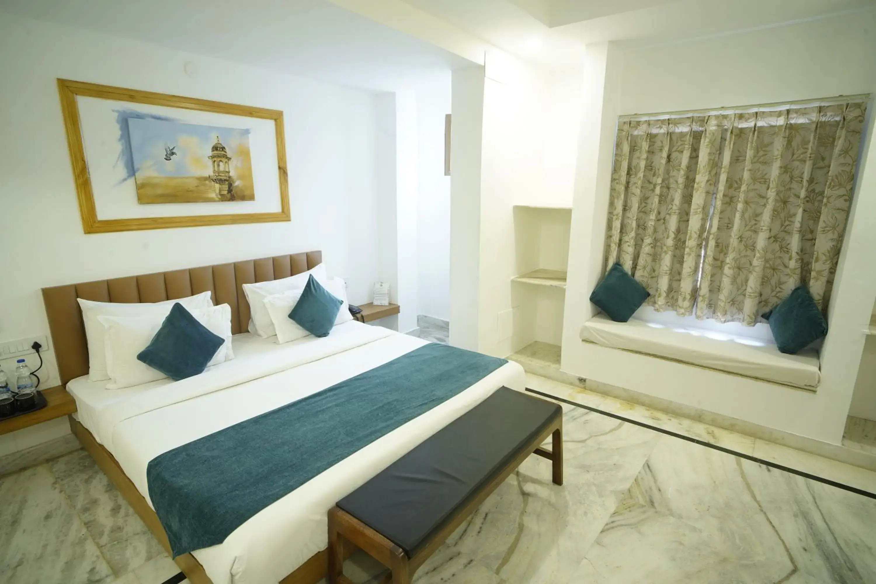 Bed in Hotel Udai Niwas By The Lake Bed in Hotel Udai Niwas By The Lake