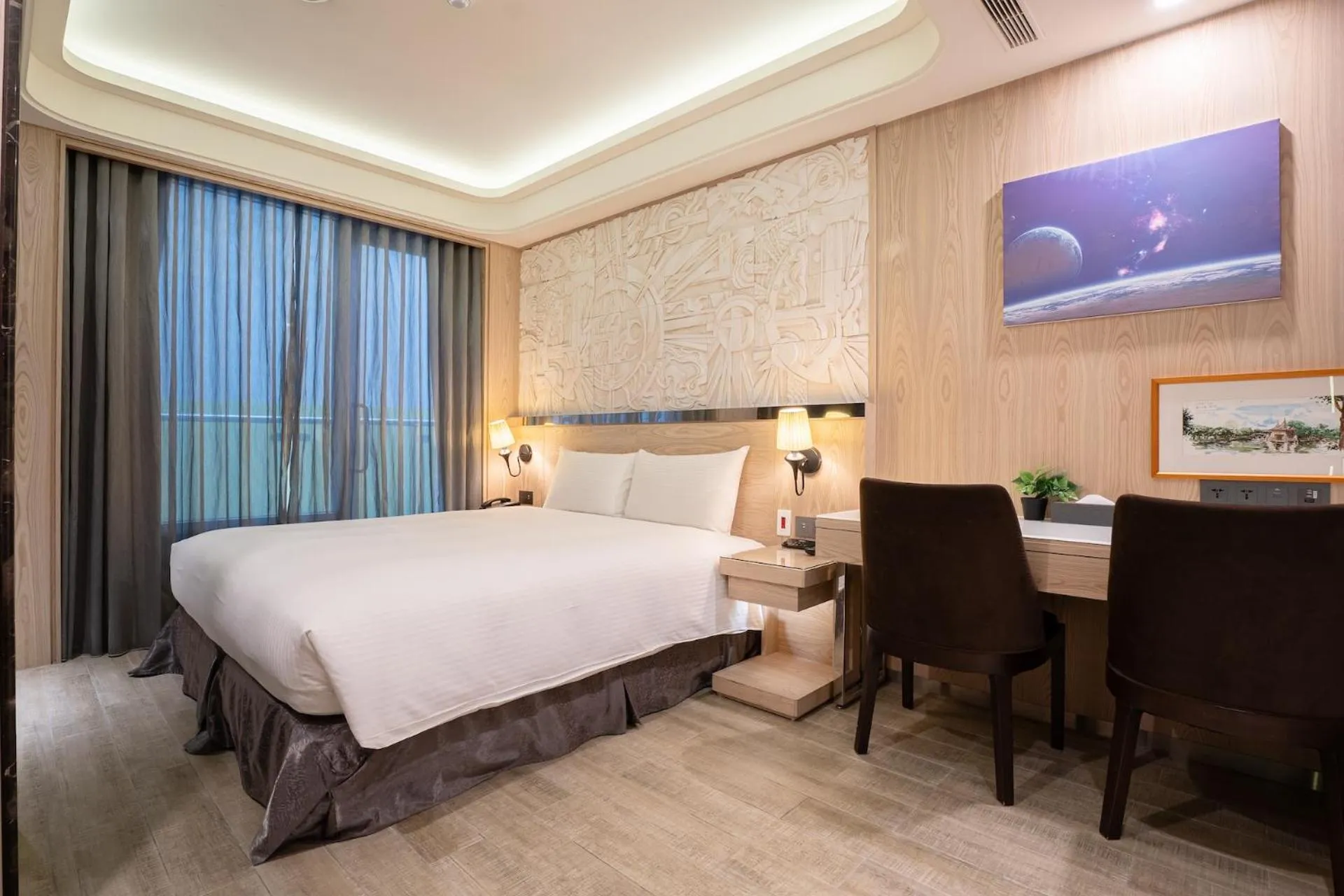 Bed in Guide Hotel Taichung Ziyou