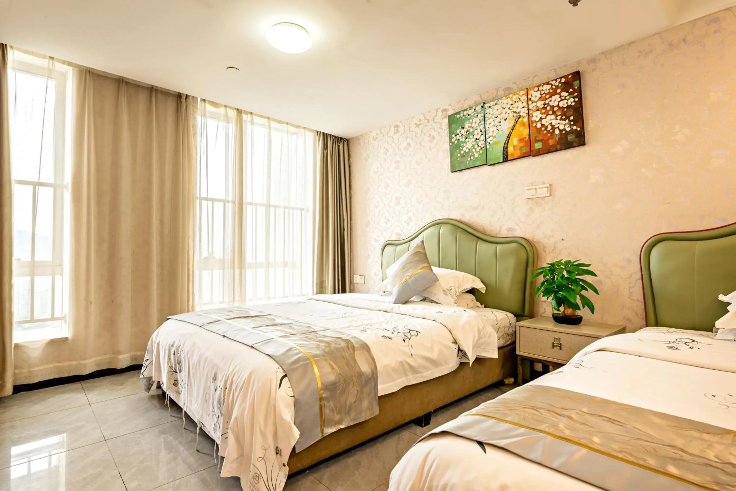 Bedroom, Bed in Guangzhou Manhattan International Apartment Zhengjia Branch-FREE SHUTTLE BUS FOR CANTON FAIR Bedroom, Bed in Guangzhou Manhattan International Apartment Zhengjia Branch-FREE SHUTTLE BUS FOR CANTON FAIR