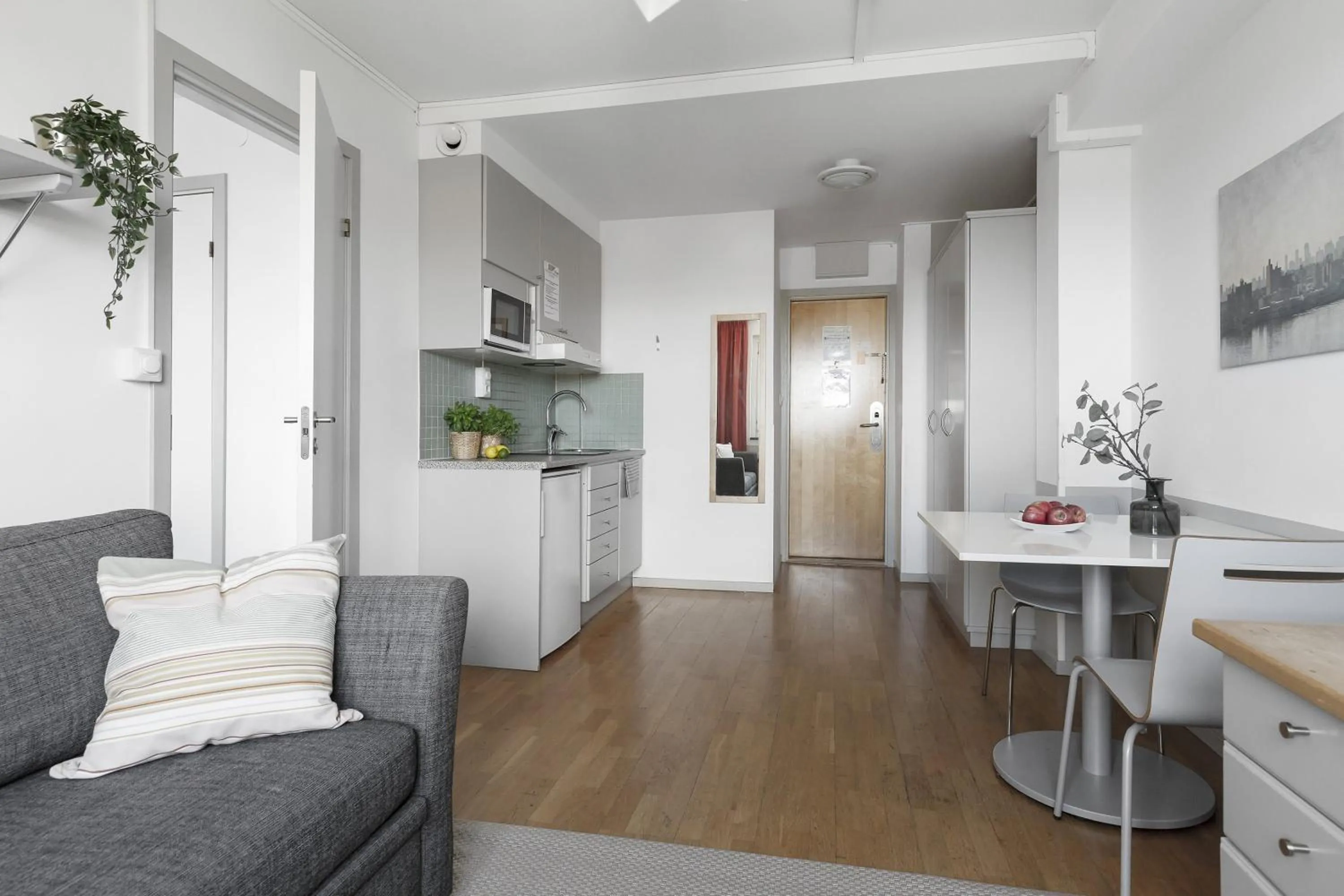 Kitchen or kitchenette in Forenom Hotels & Apartments Stockholm Alvik