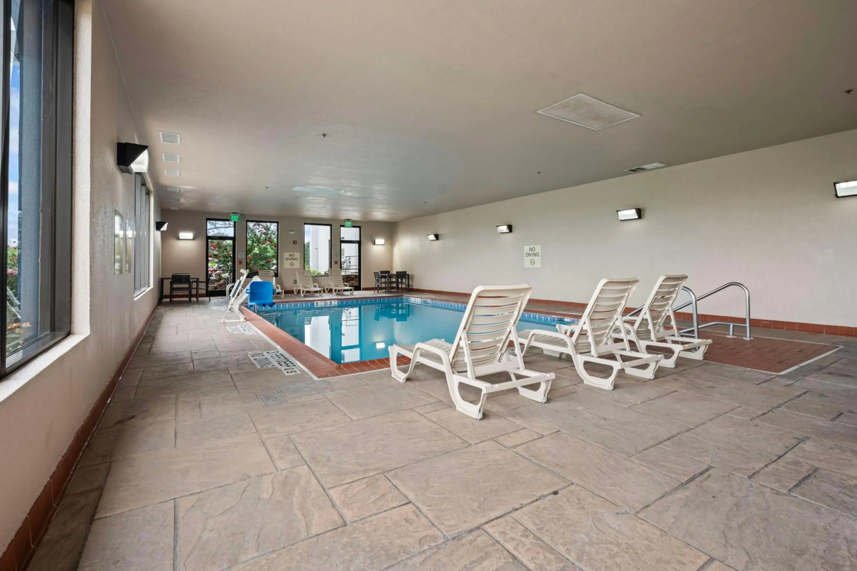 Pool view in Hampton Inn Ridgefield Park