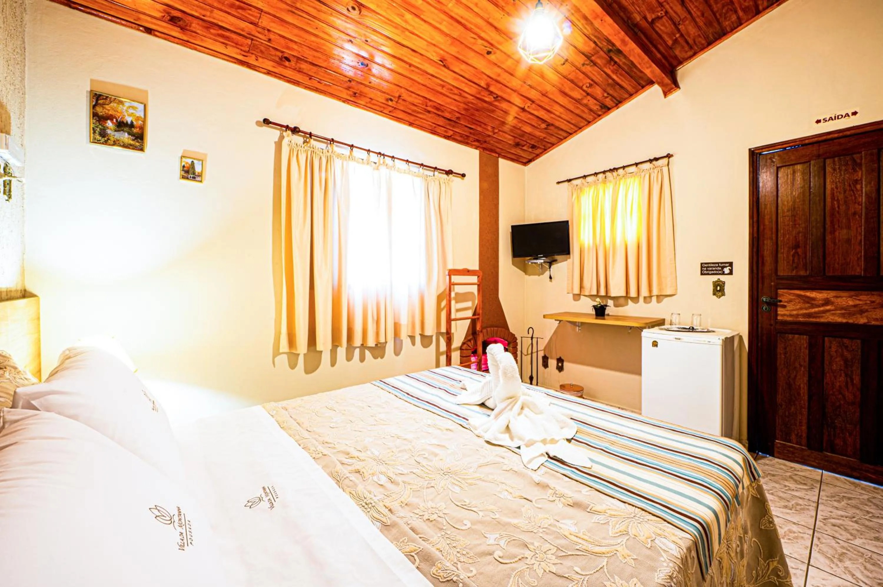 Bed in Pousada Villa Da Montanha
