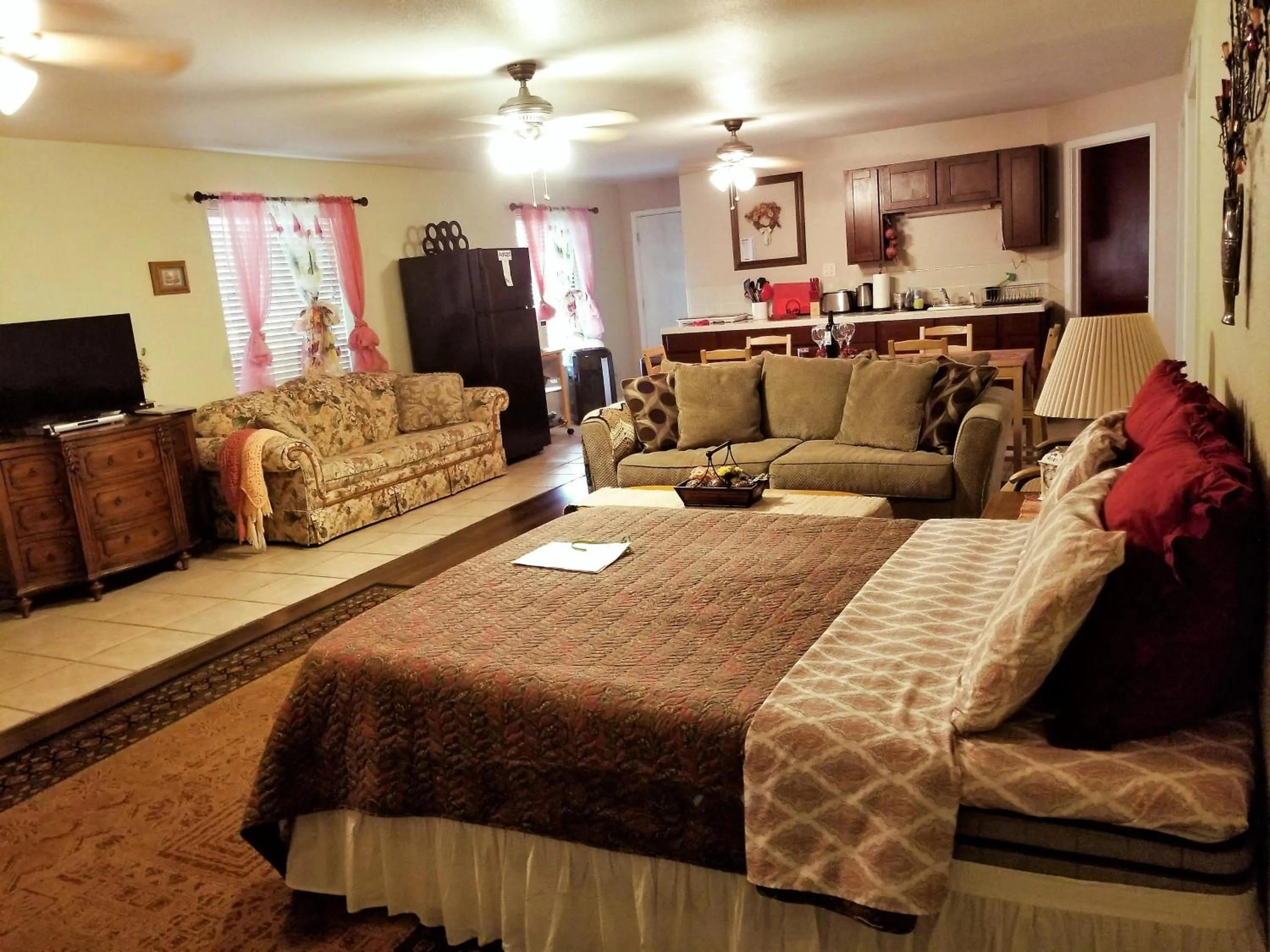 Living room, Bed in Charming Downstairs Unit