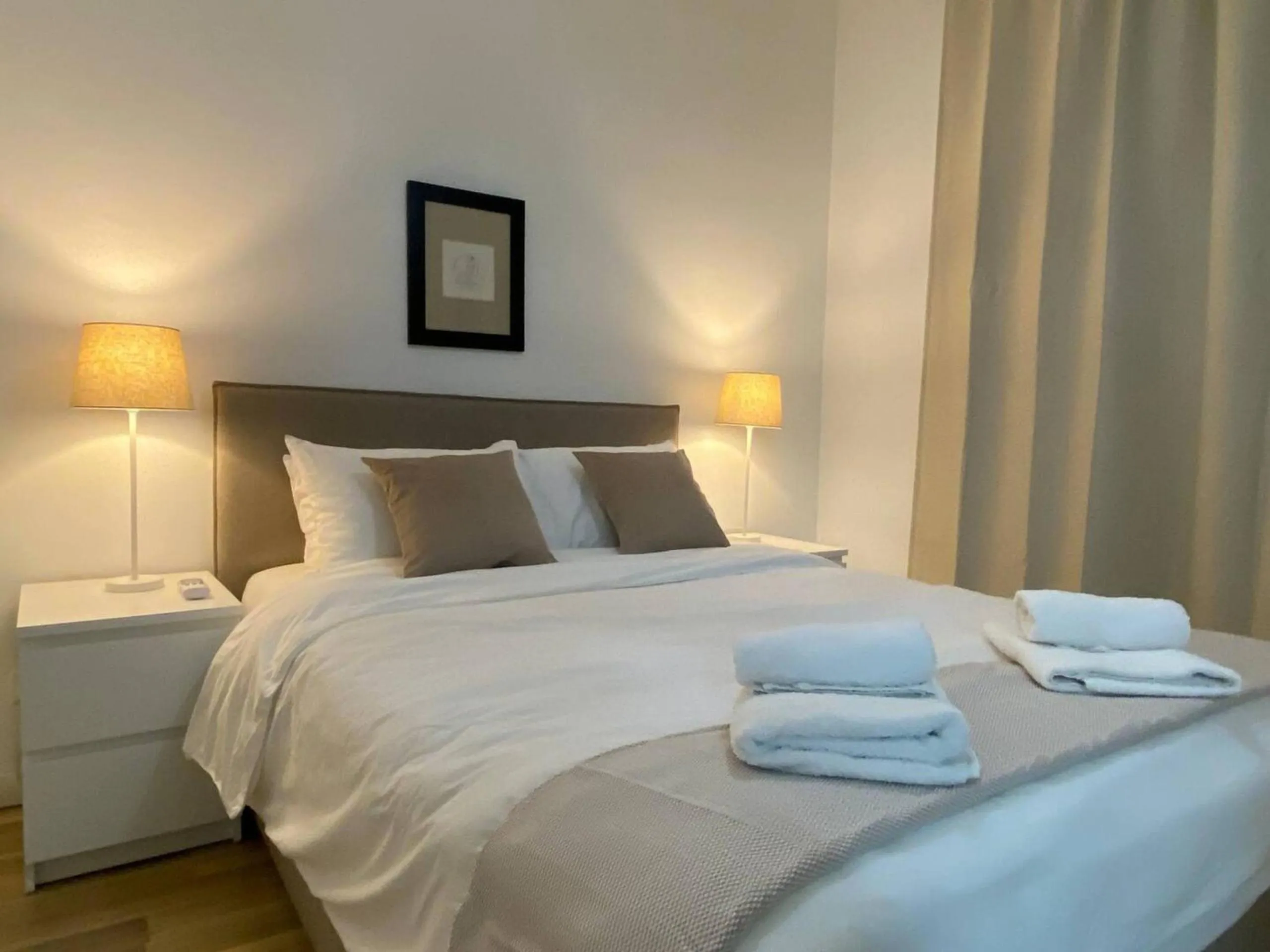 Bedroom, Bed in SeaBreeze City Center Flats by TrulyCyprus