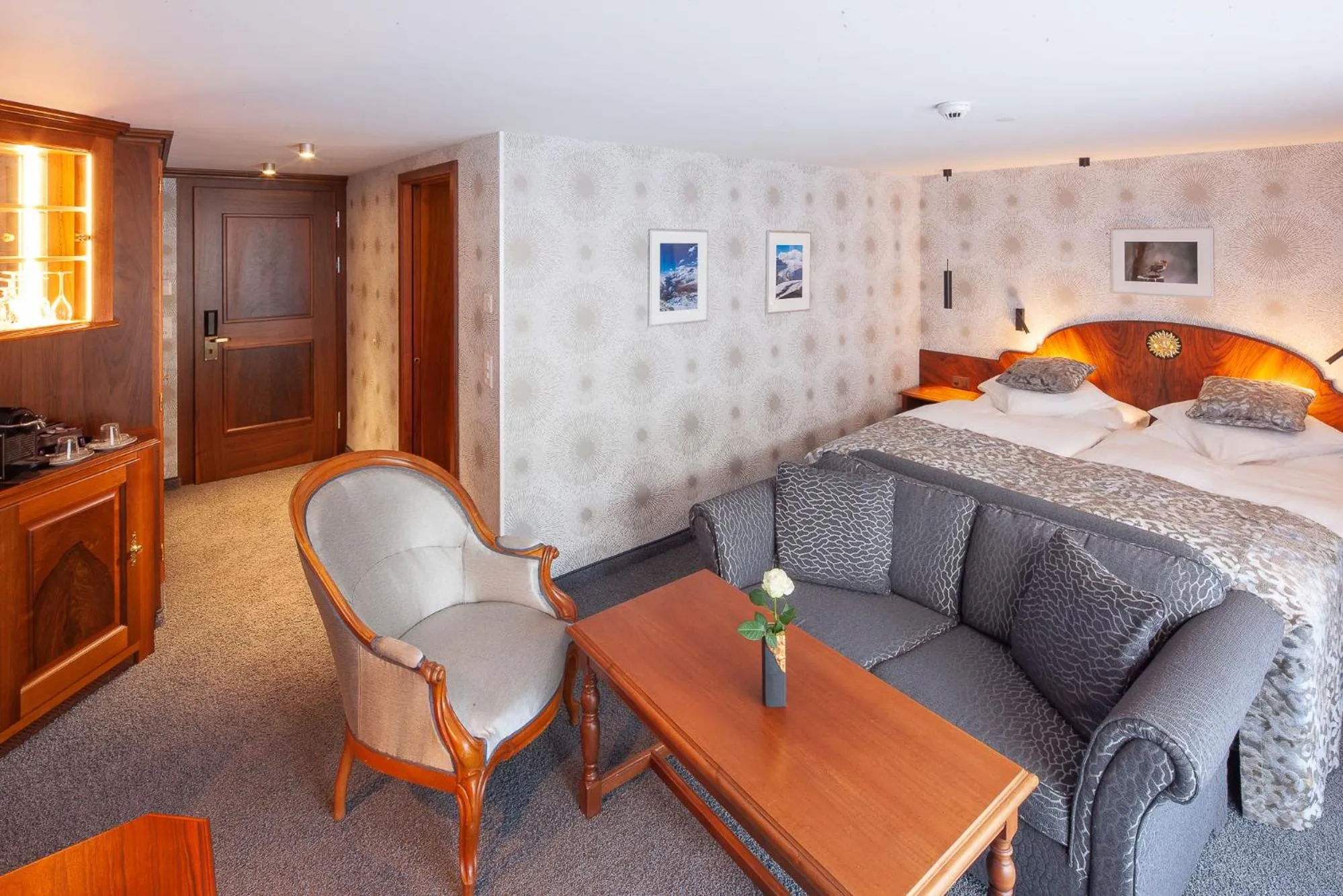 Seating area, Bed in Hotel Sonne