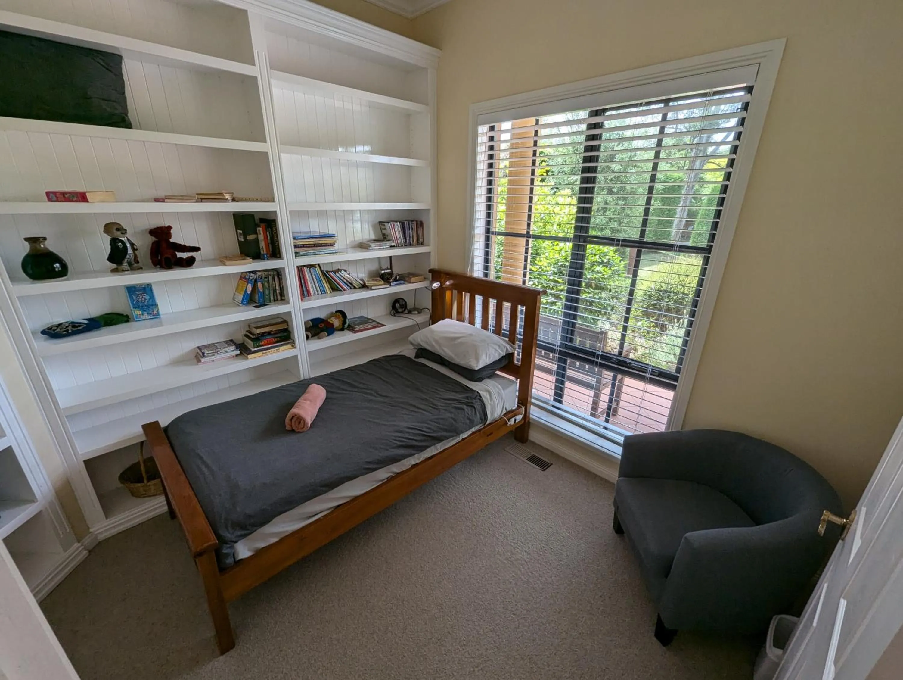 Bedroom, Bed in Stately Bowral Designer Home
