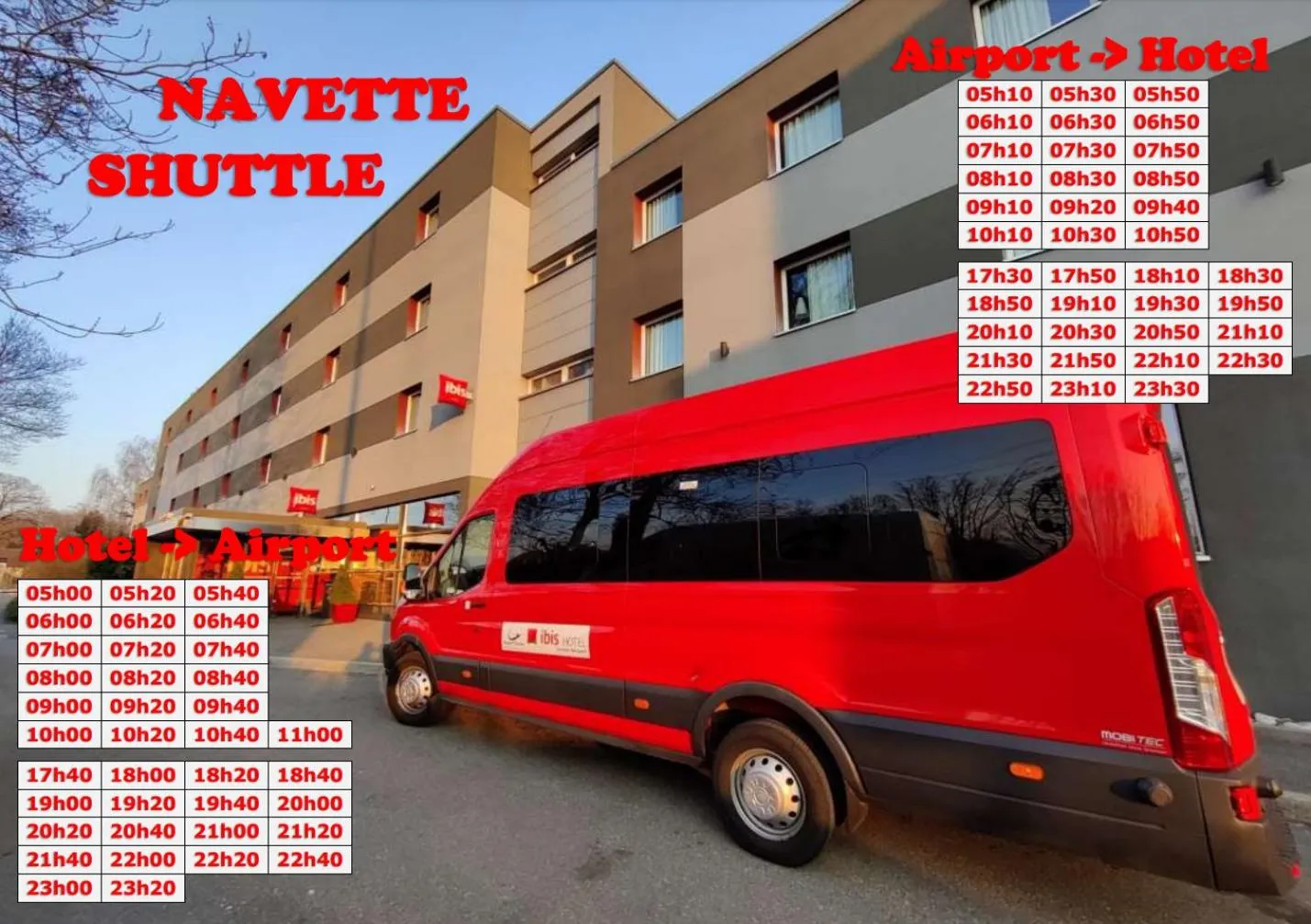 shuttle in ibis Genève Aéroport