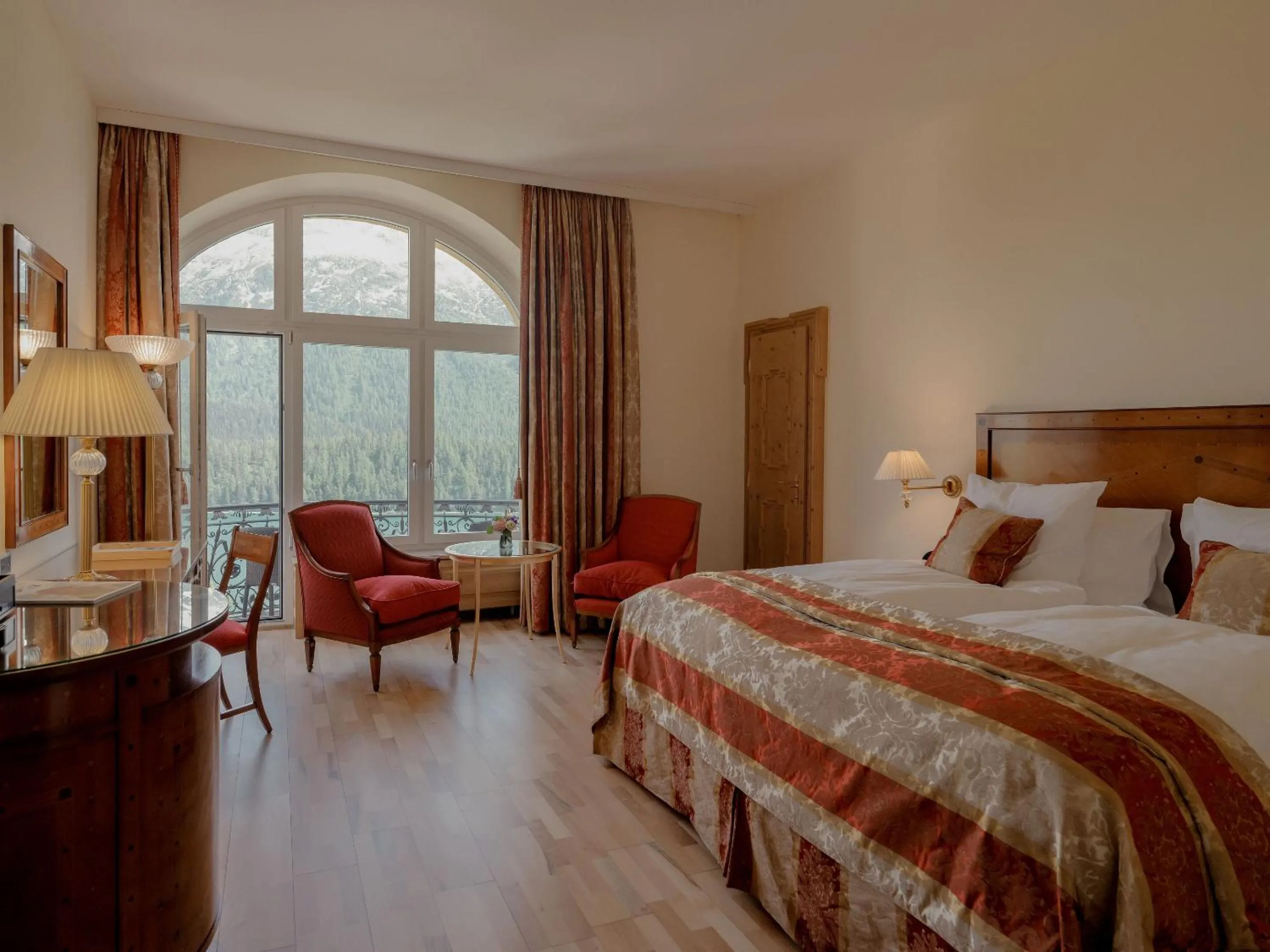 View (from property/room), Bed in Kulm Hotel St. Moritz