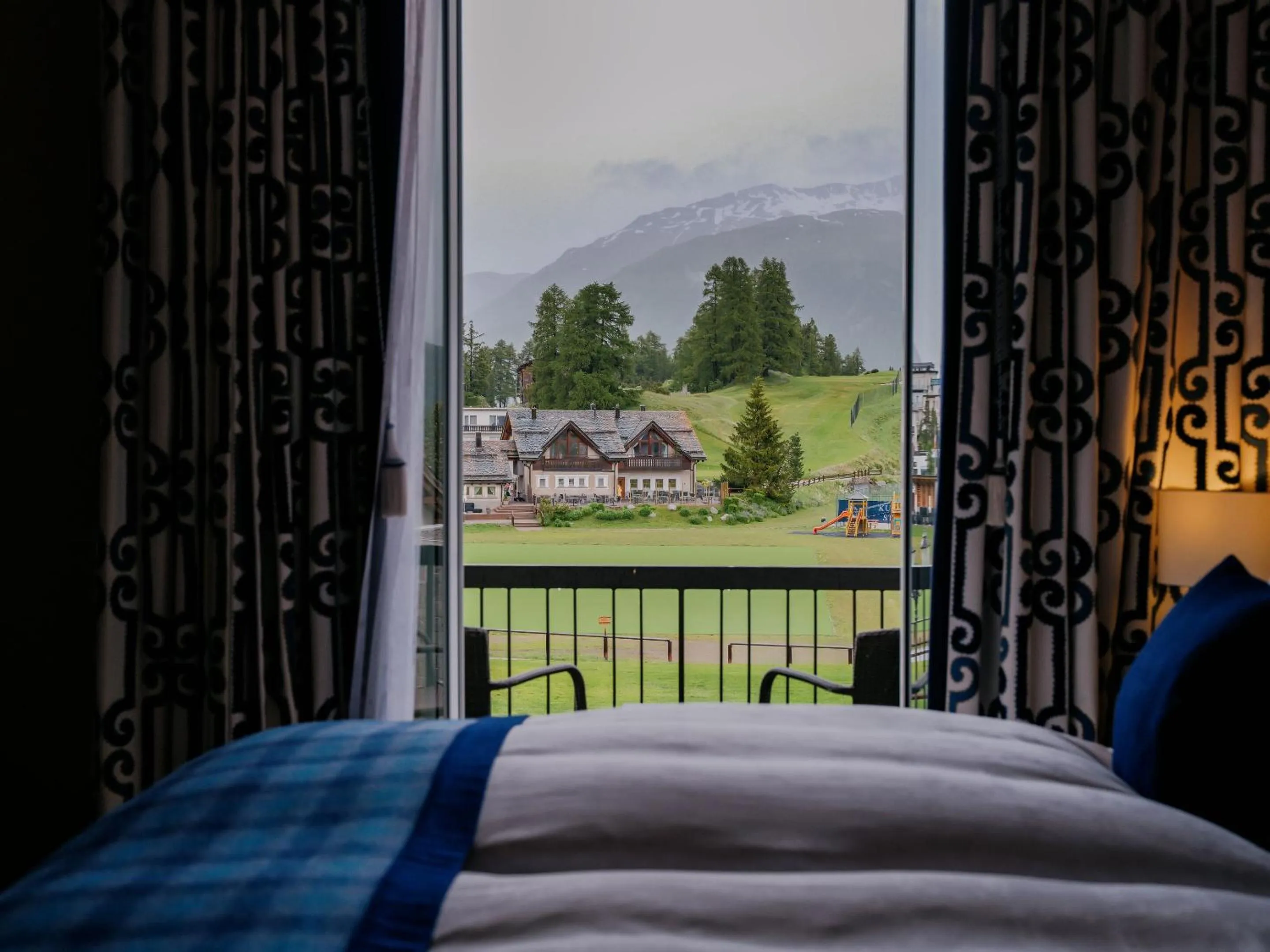 View (from property/room), Bed in Kulm Hotel St. Moritz
