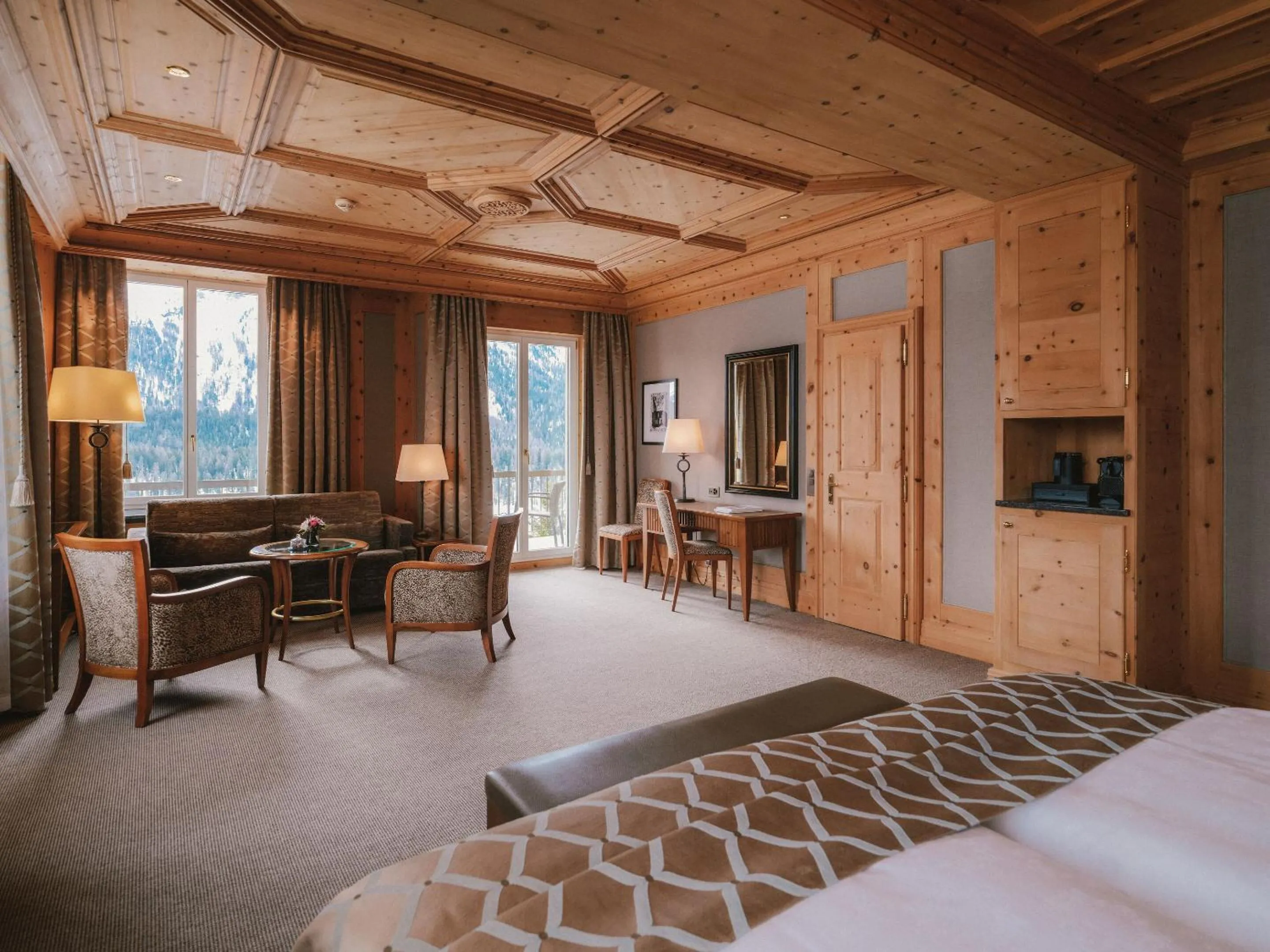 View (from property/room), Bed in Kulm Hotel St. Moritz