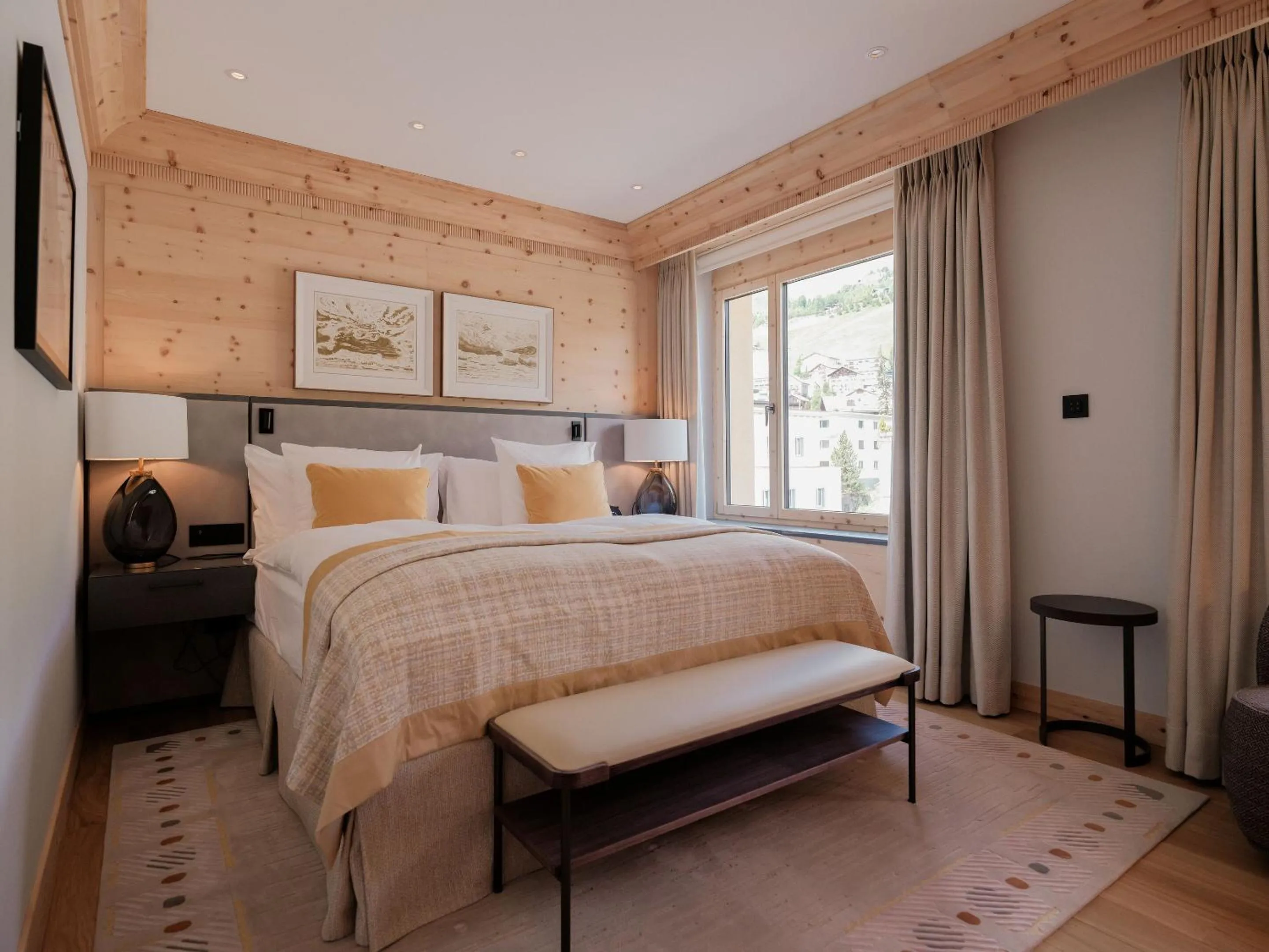 View (from property/room), Bed in Kulm Hotel St. Moritz