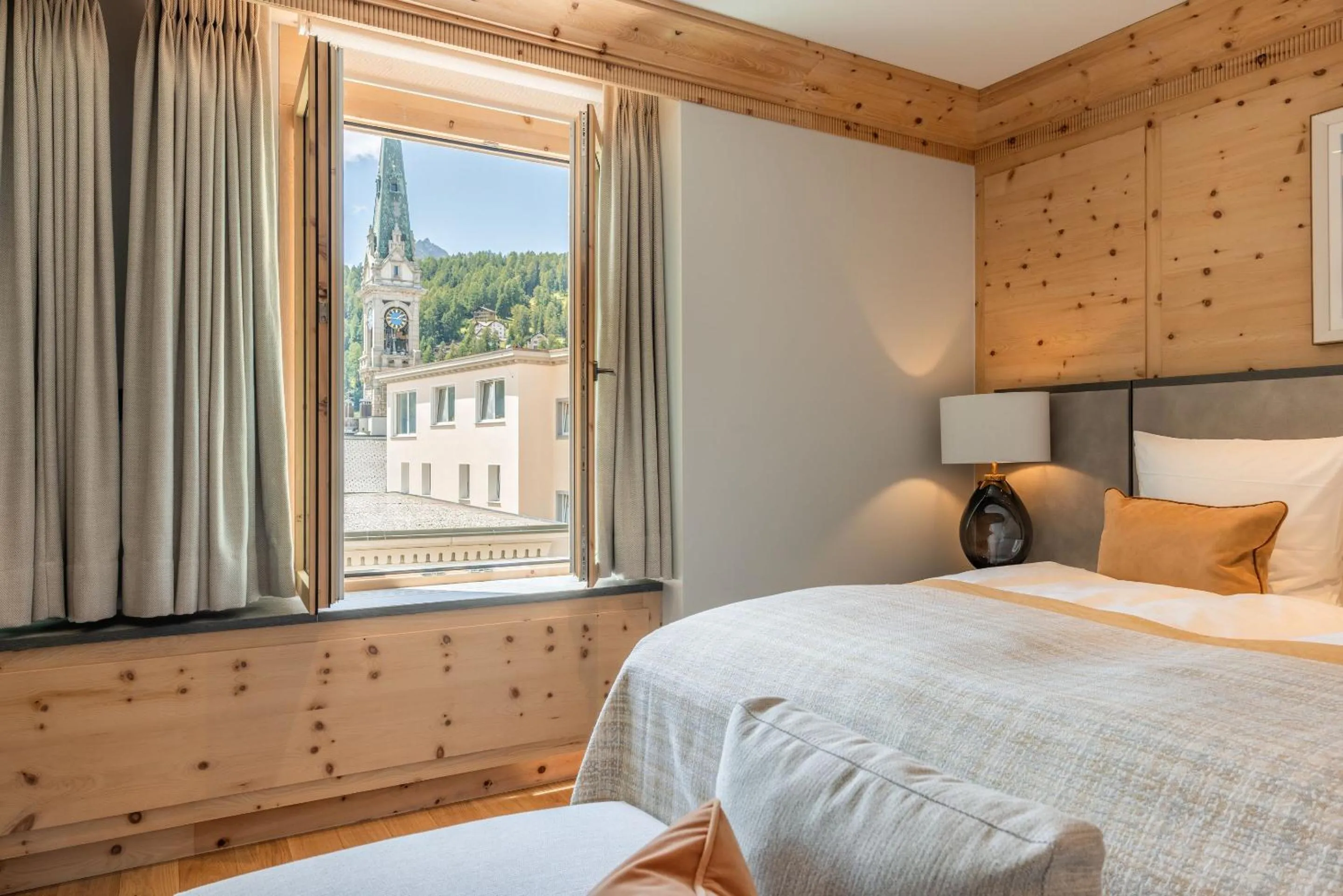 View (from property/room), Bed in Kulm Hotel St. Moritz