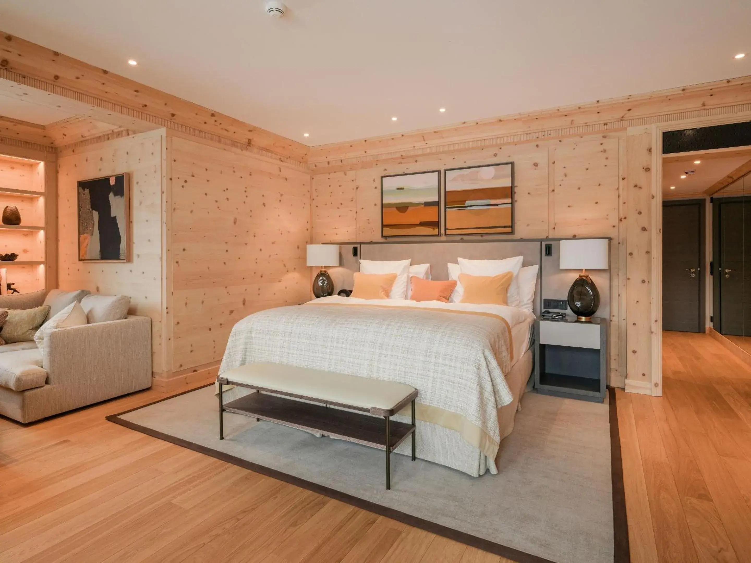 Seating area, Bed in Kulm Hotel St. Moritz Seating area, Bed in Kulm Hotel St. Moritz