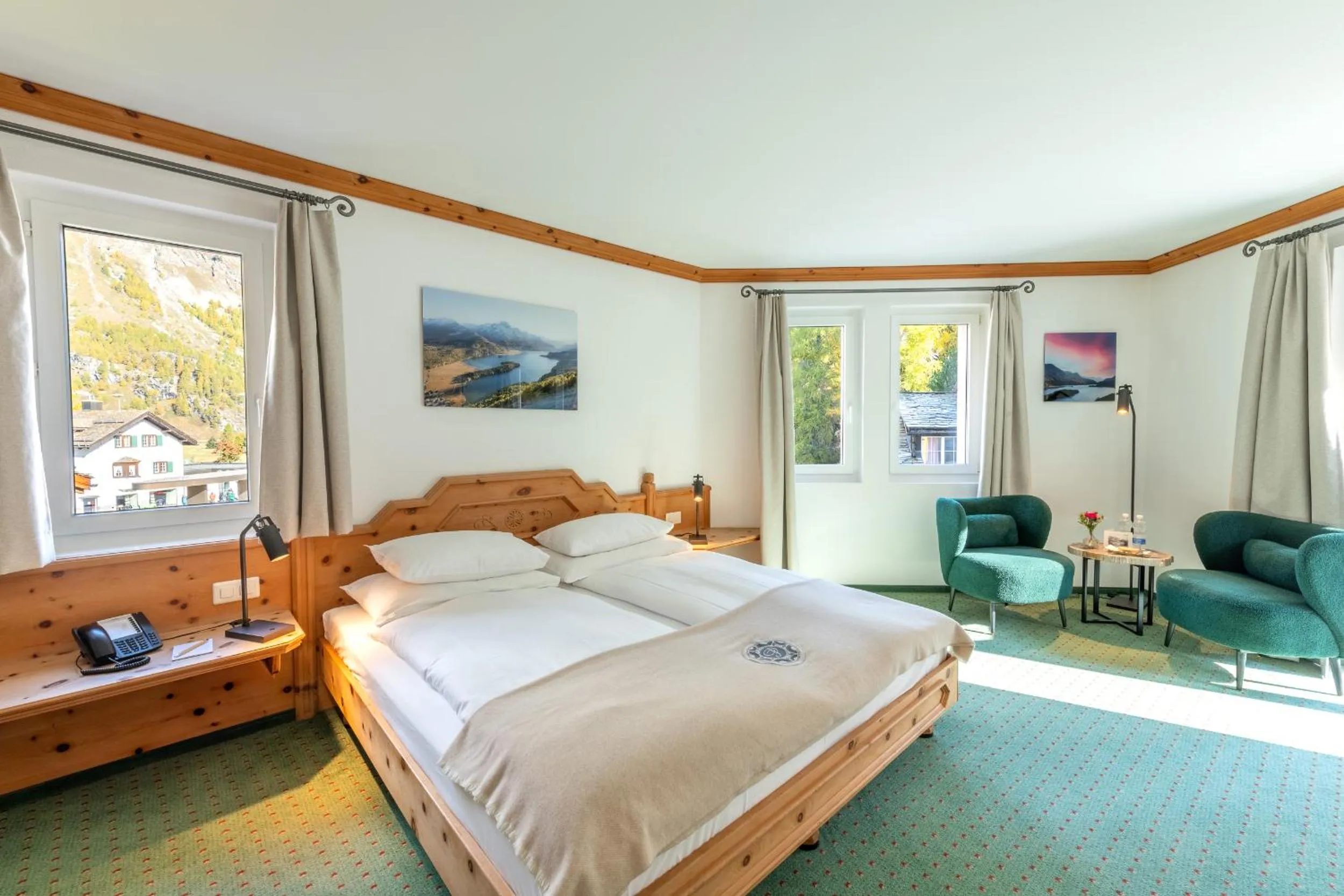 Bed in Hotel Post Sils Maria