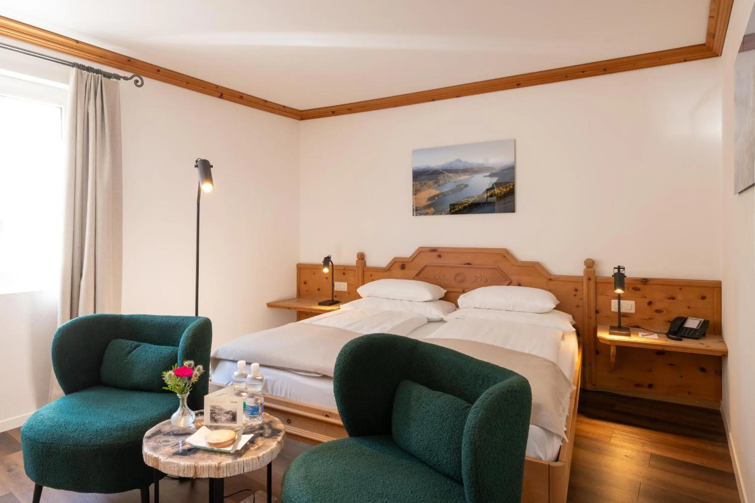 Bed in Hotel Post Sils Maria