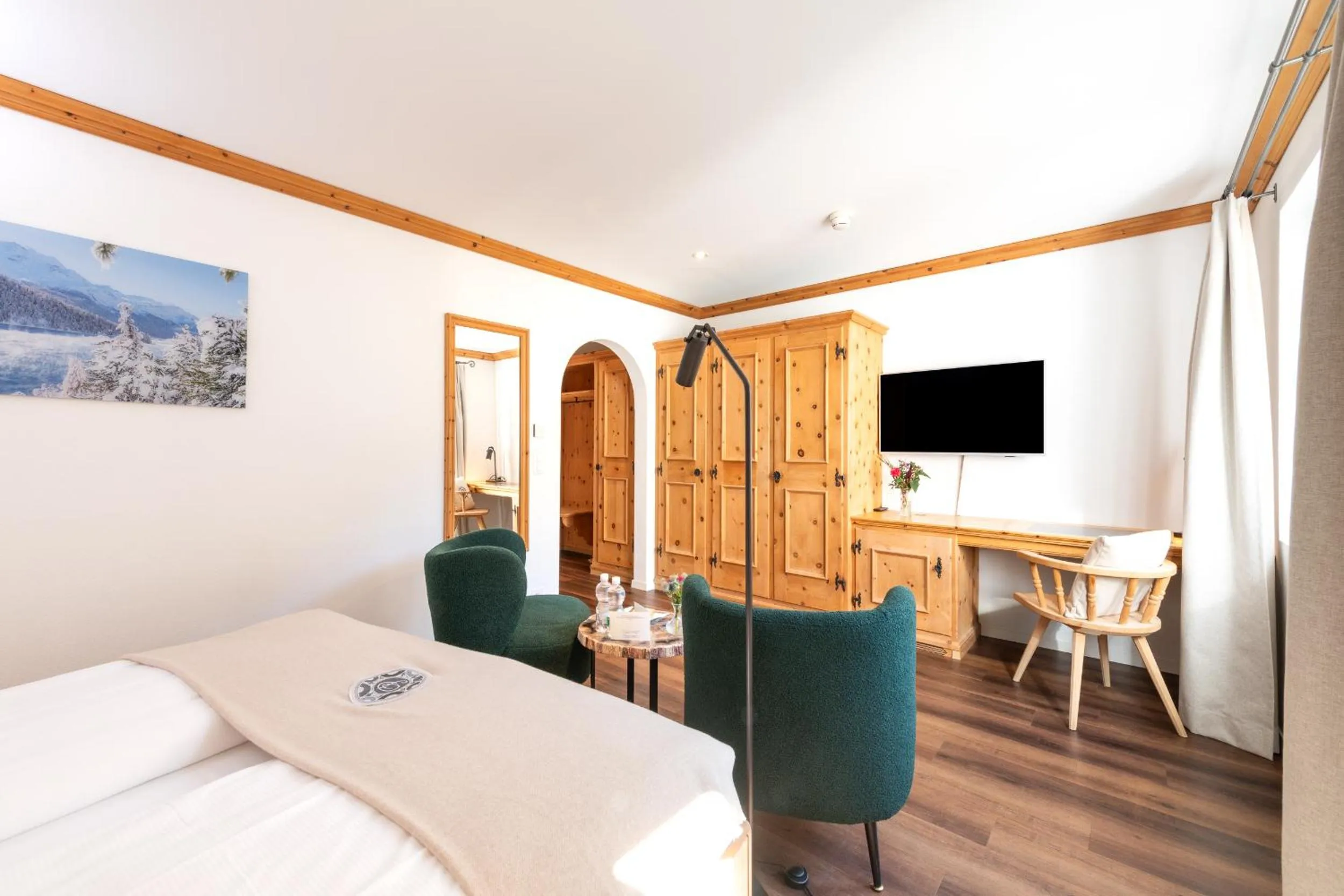 Bed in Hotel Post Sils Maria