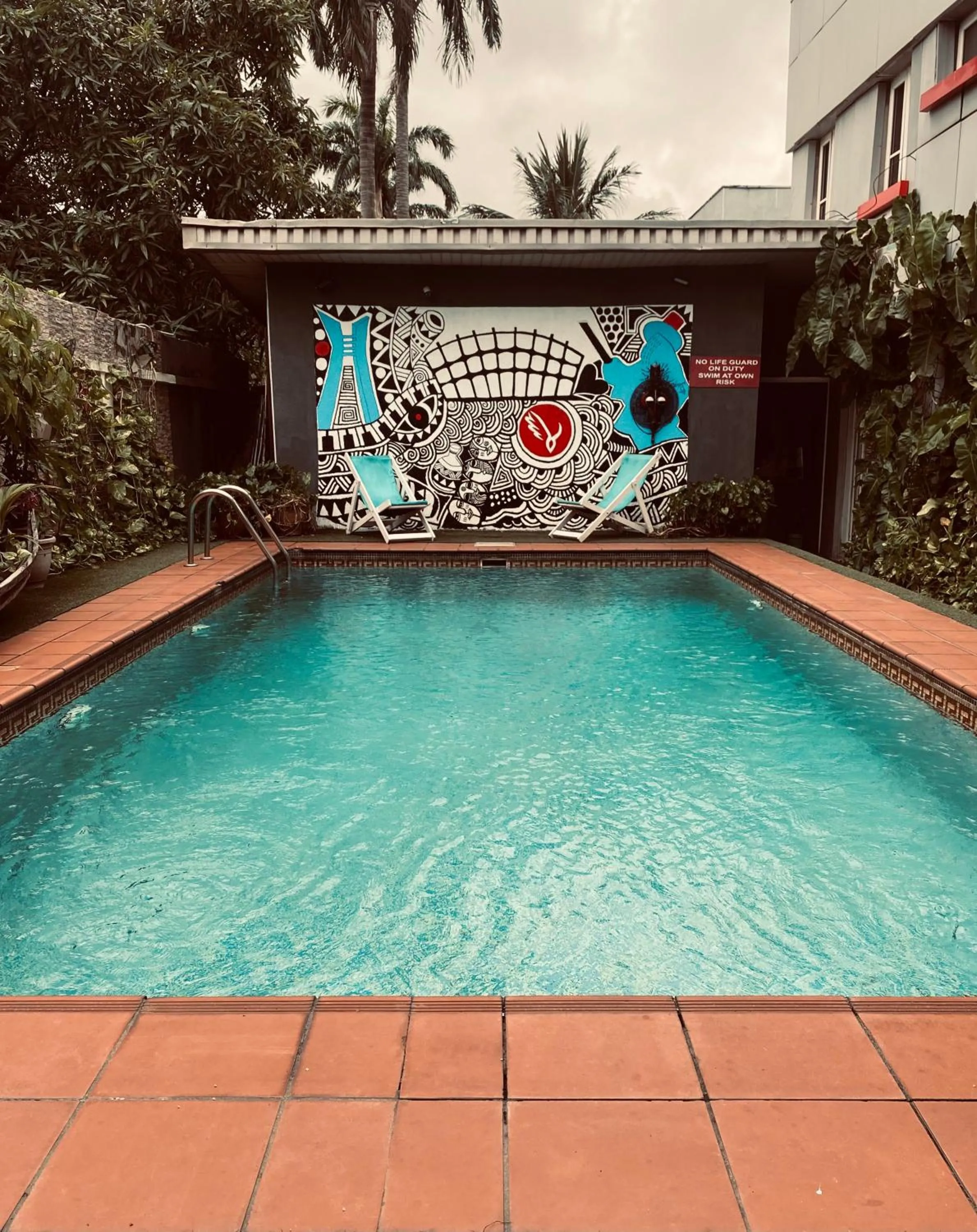 Pool view in Angel Hotel