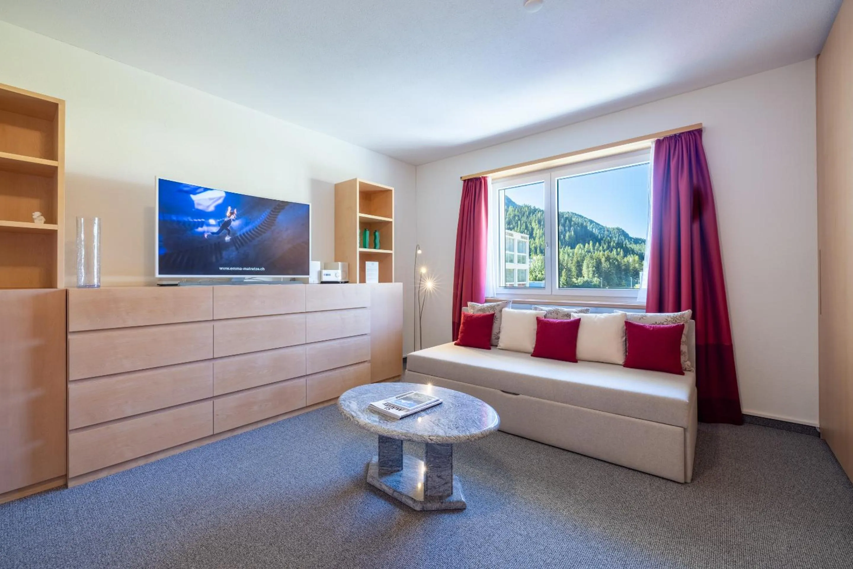 Bedroom, Bed in Hotel Sonne St. Moritz 3* Superior