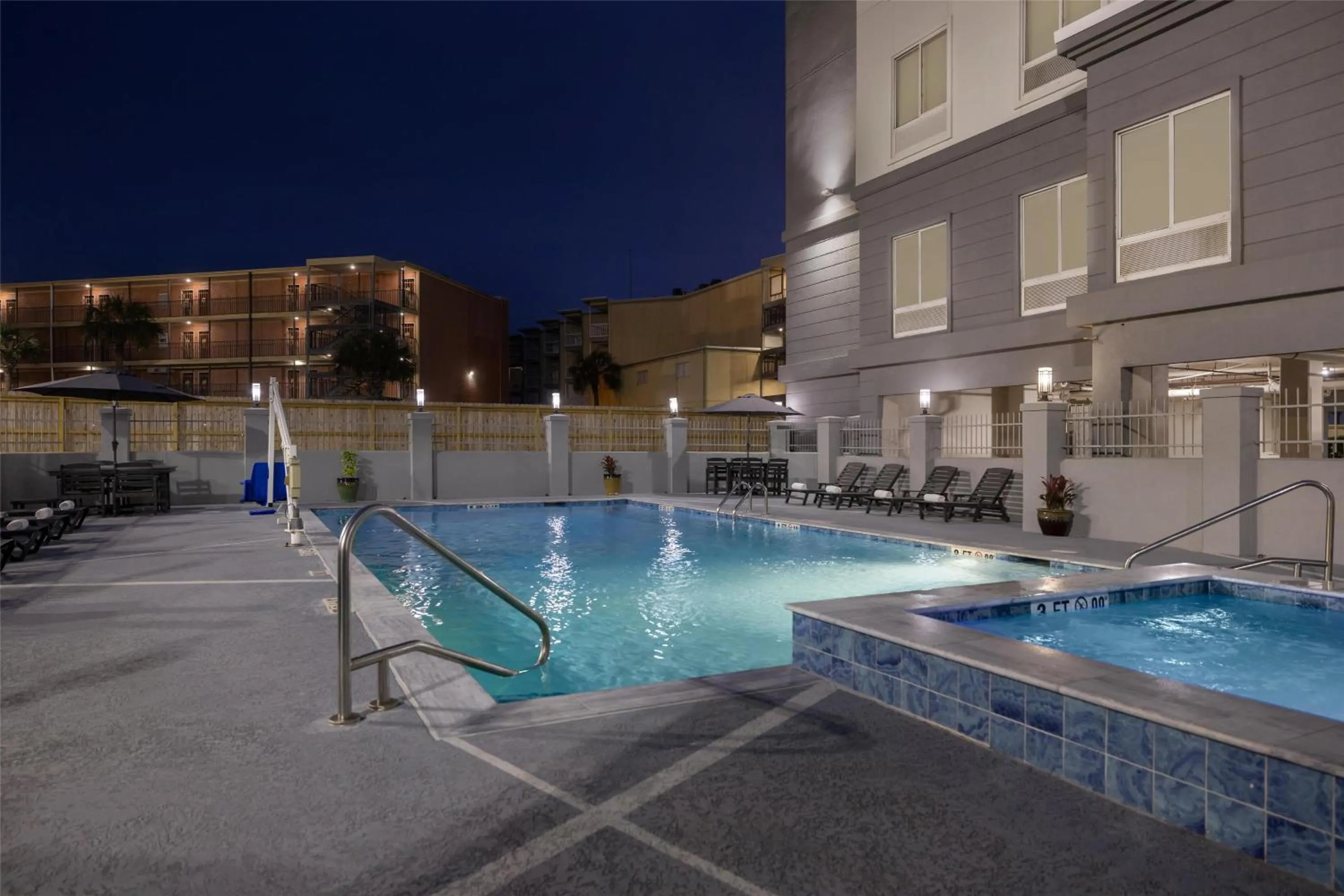 Pool view in Hampton Inn & Suites Galveston