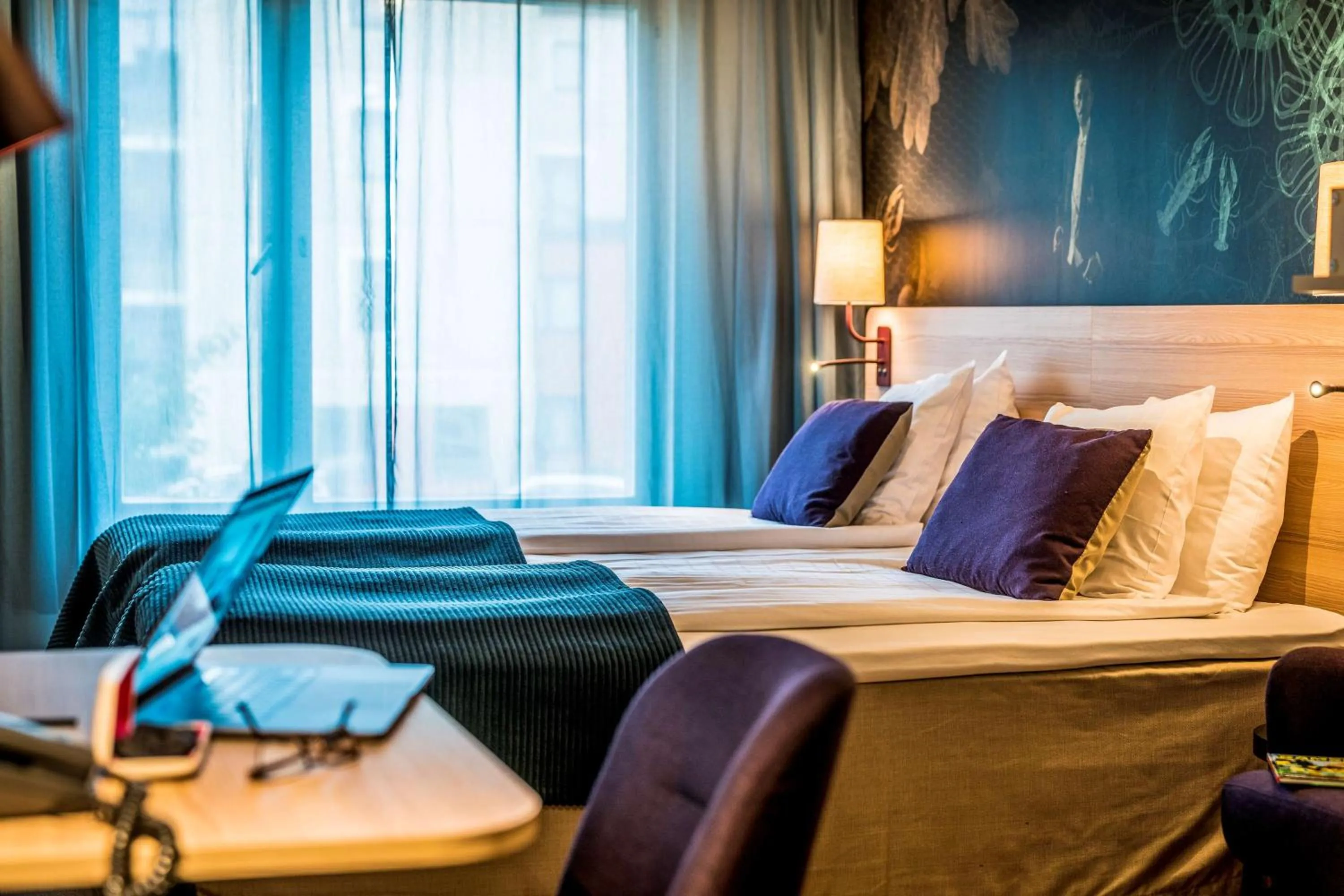 Bedroom, Bed in Scandic Skärholmen