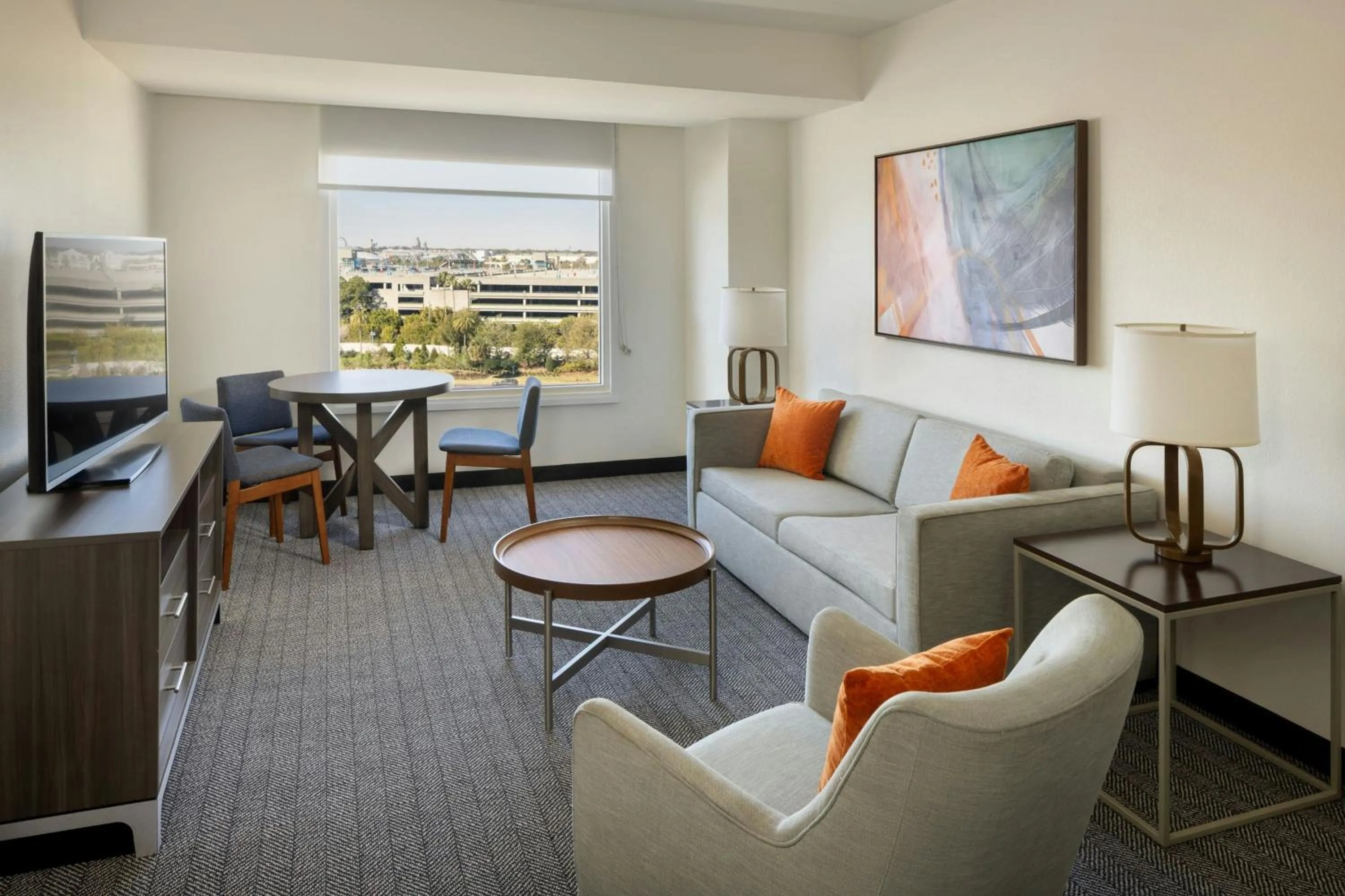 Living room in Courtyard by Marriott across Universal Orlando