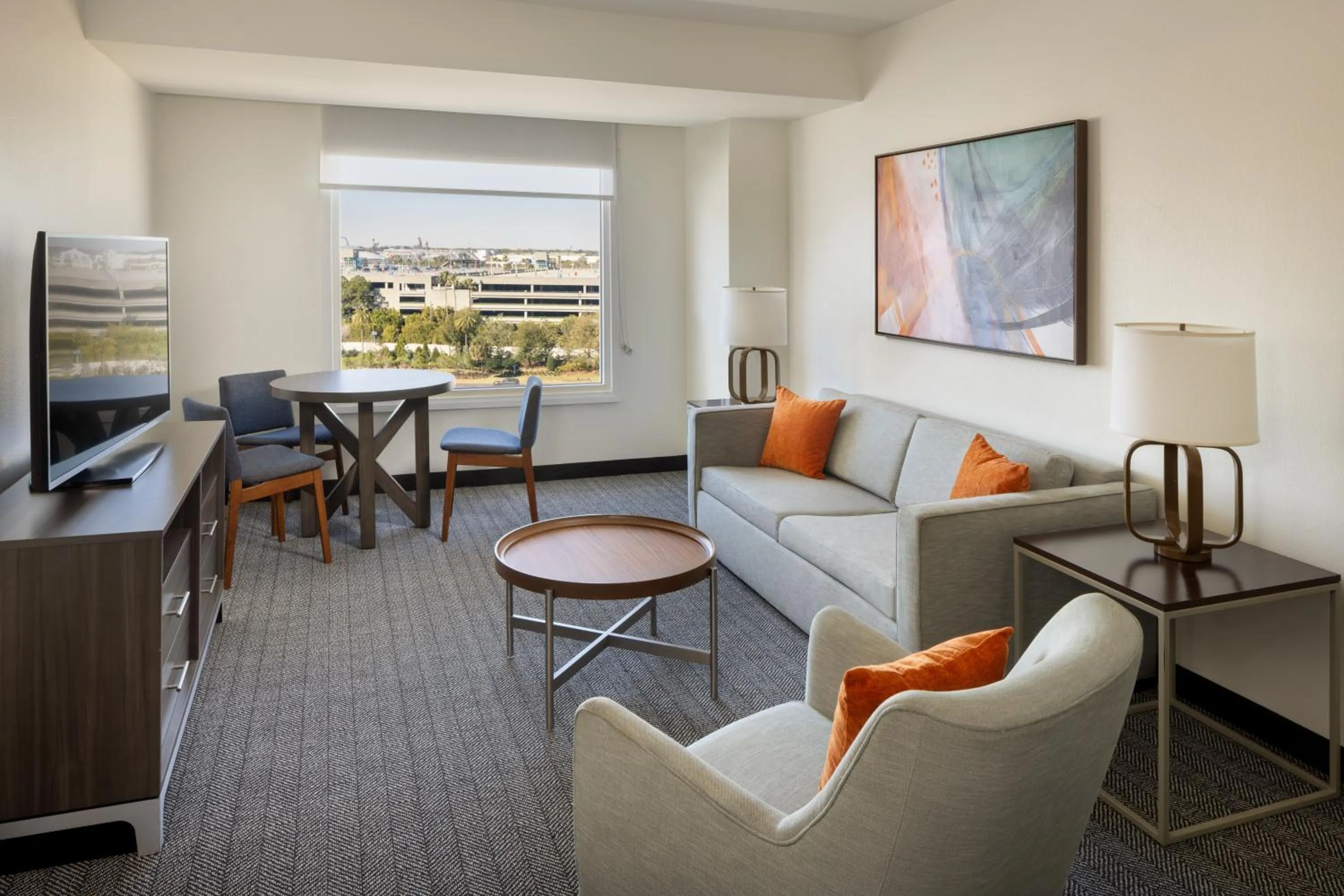 Living room in Courtyard by Marriott across Universal Orlando