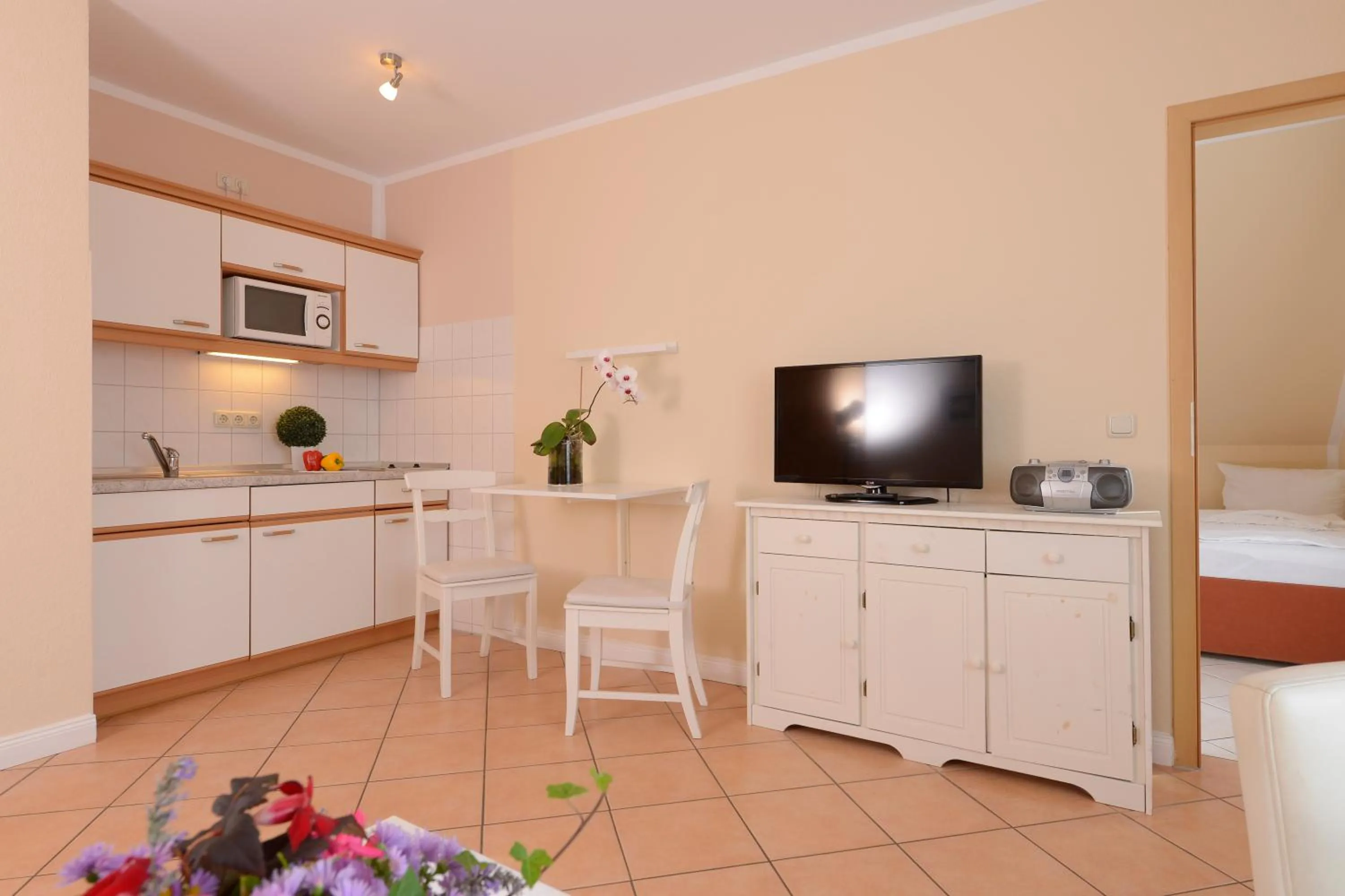 Kitchen or kitchenette in Hotelanlage Tarnewitzer Hof