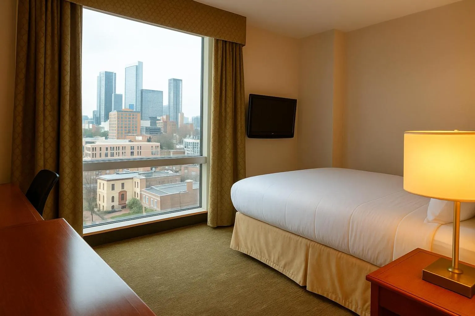 Photo of the whole room, Bed in LIC Manhattan View Hotel