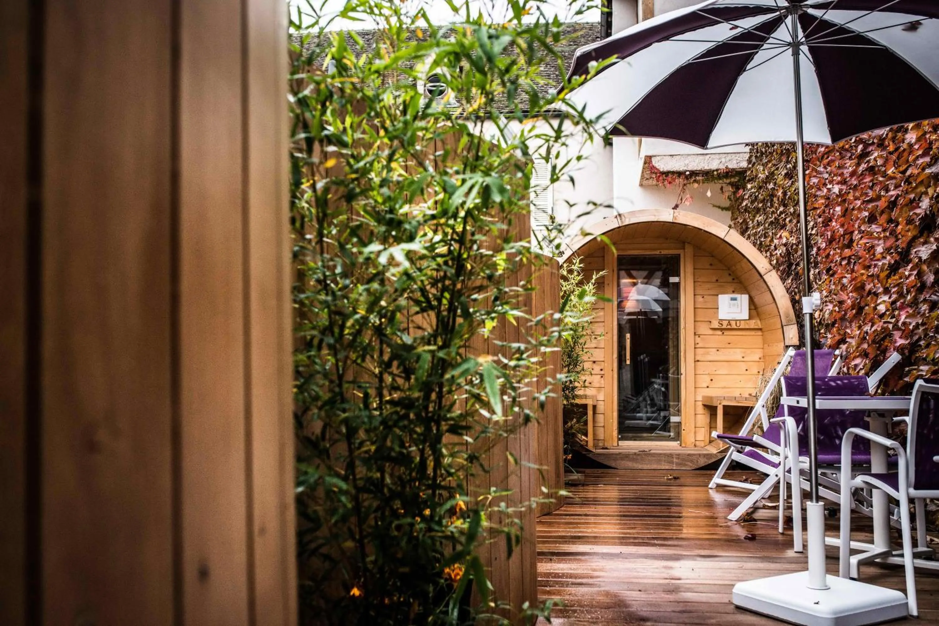 Sauna in Hôtel Le Cep & Spa