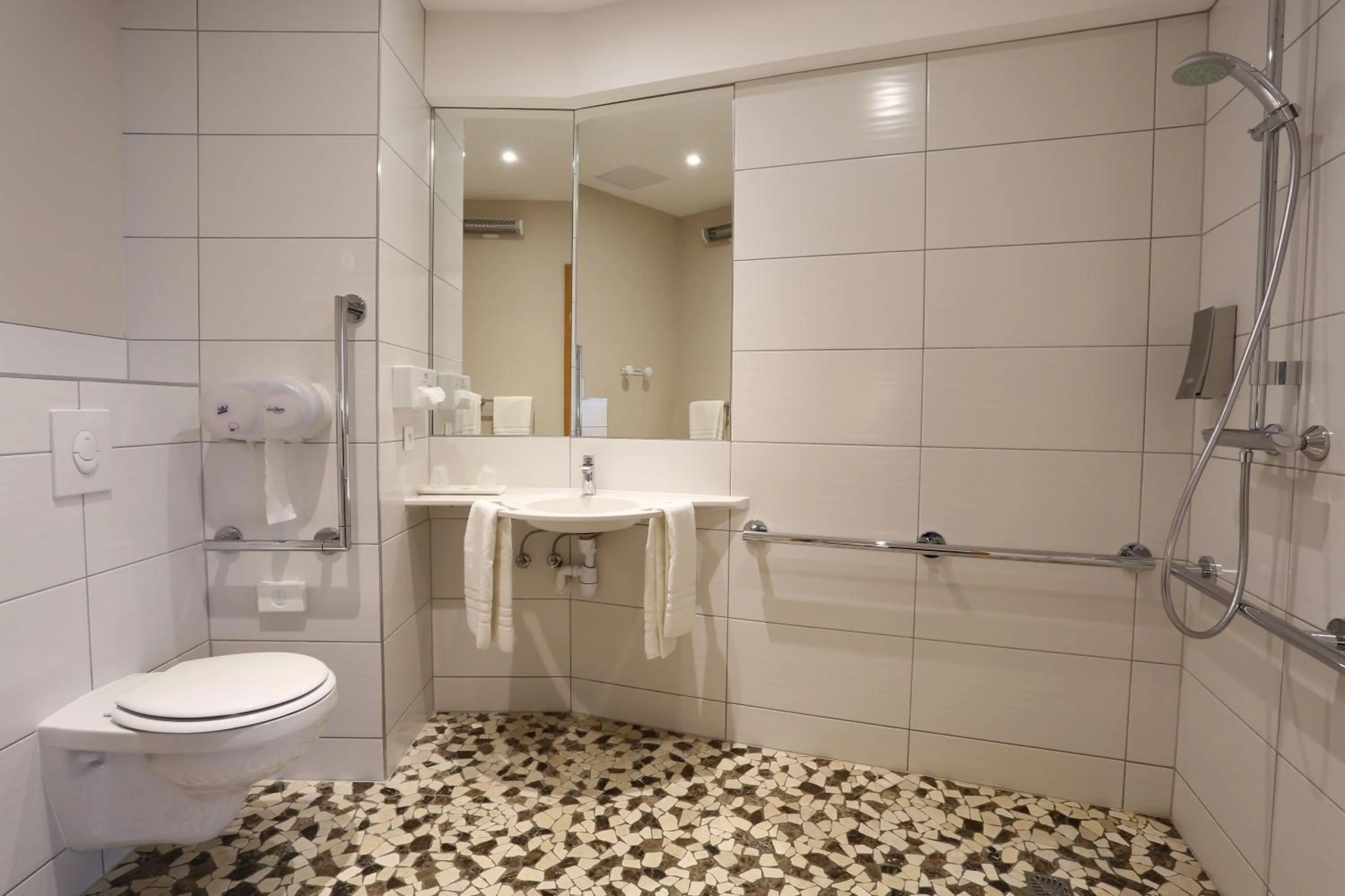 Shower in Hotel Restaurant Le Coquelicot