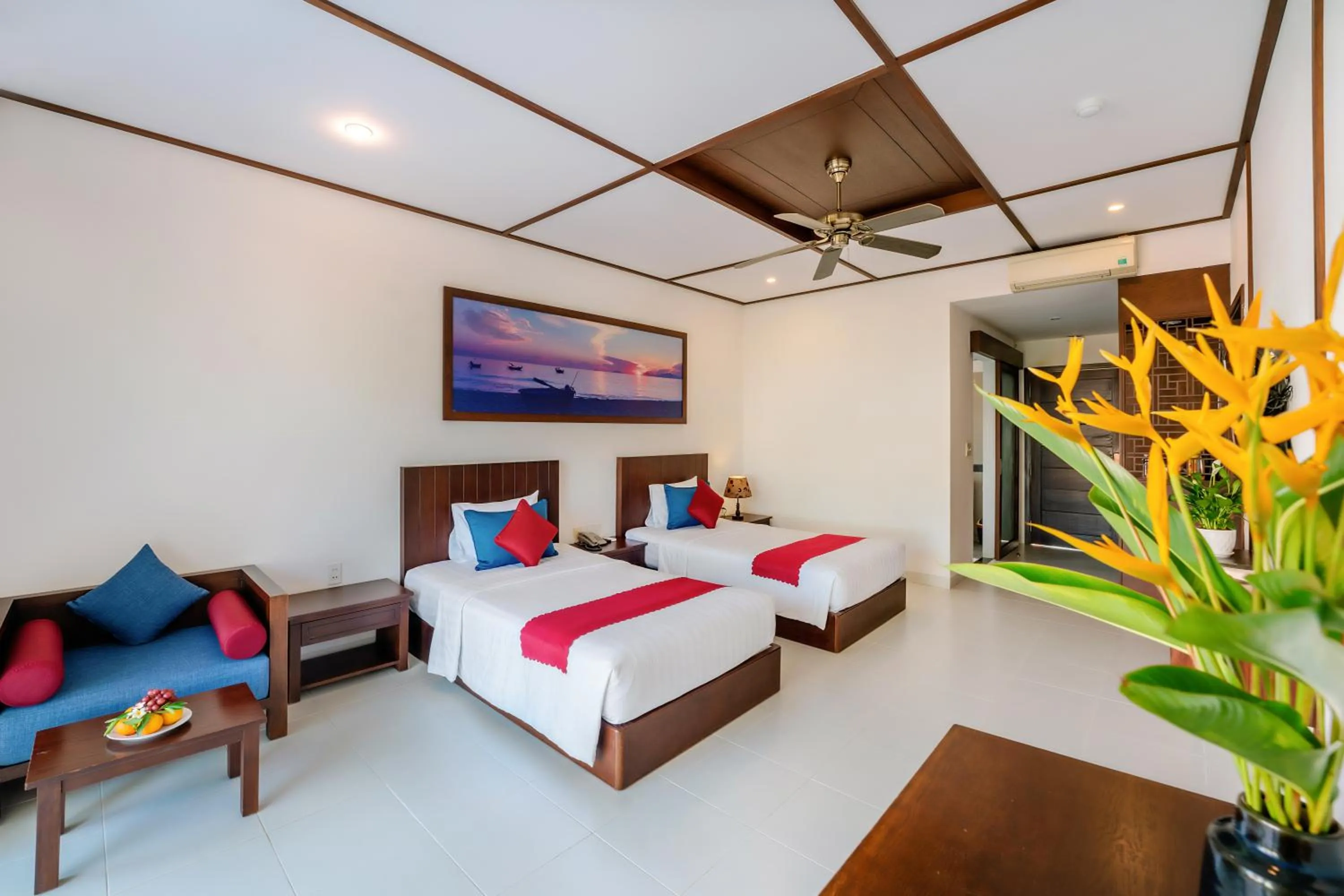Bed in Tam Thanh Beach Resort & Spa