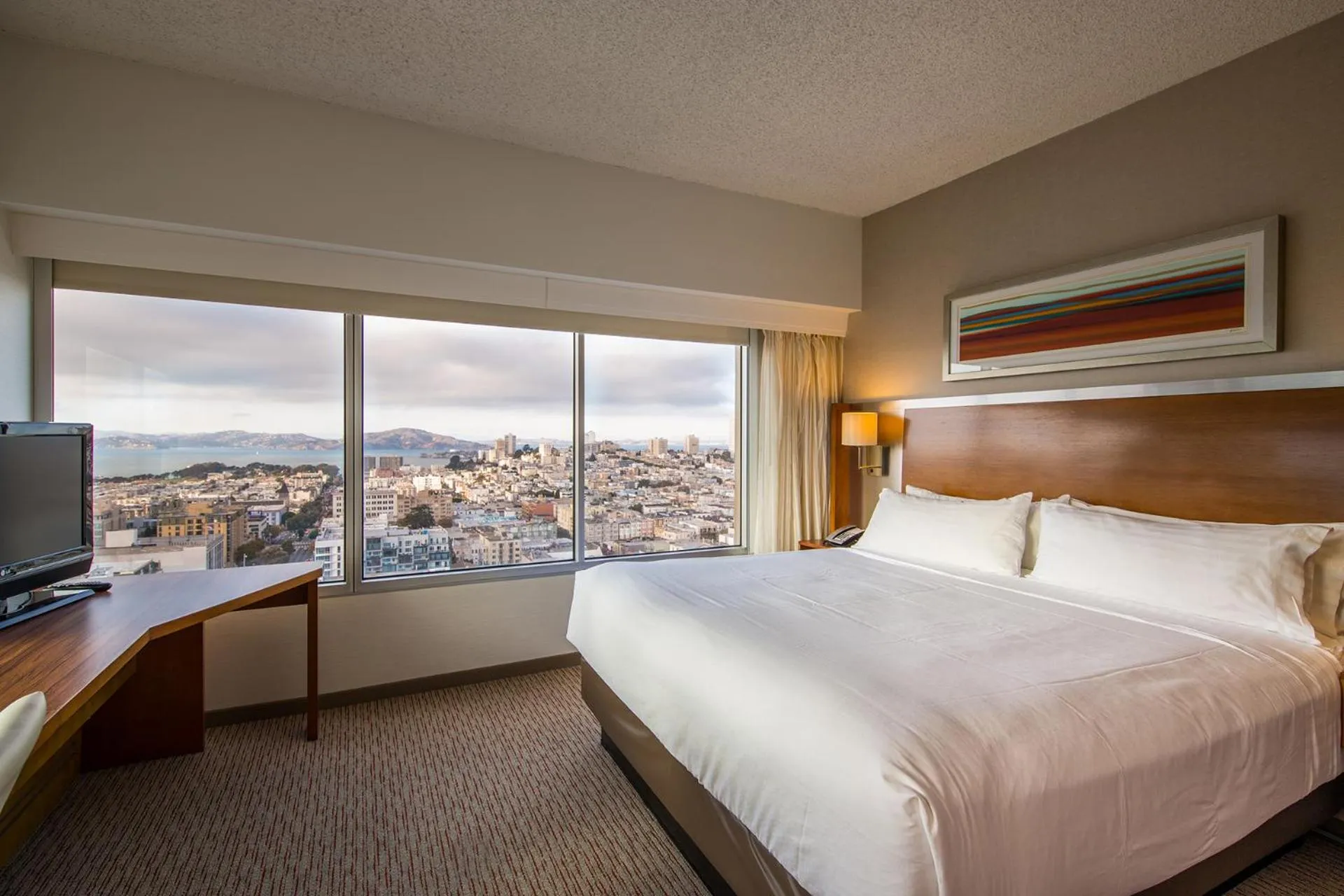 Bedroom, Bed in Holiday Inn San Francisco - Golden Gateway newly renovated with No Resort Fee
