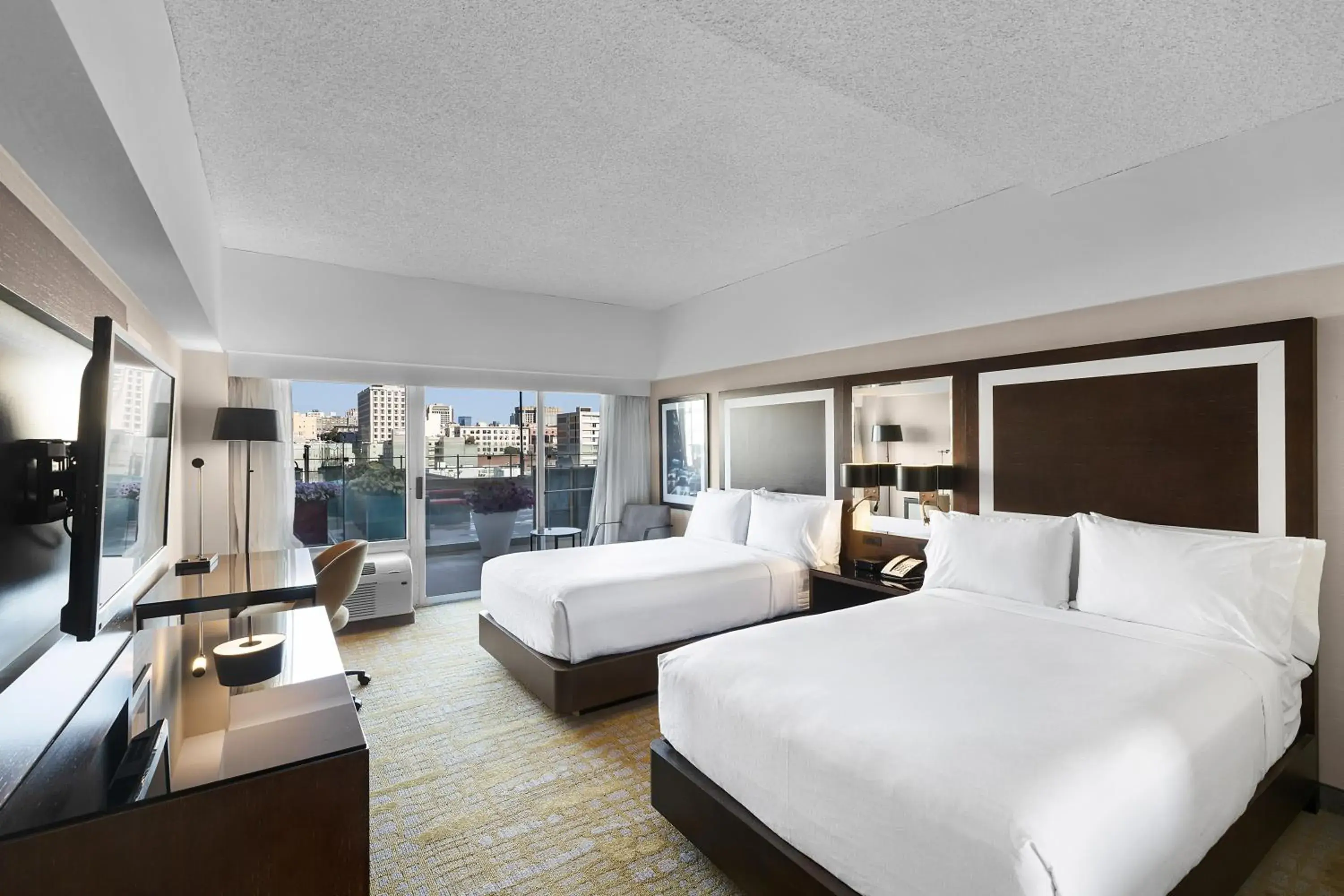 Standard Double Room with Two Double Beds and City View in Holiday Inn San Francisco - Golden Gateway newly renovated with No Resort Fee Standard Double Room with Two Double Beds and City View in Holiday Inn San Francisco - Golden Gateway newly renovated with No Resort Fee