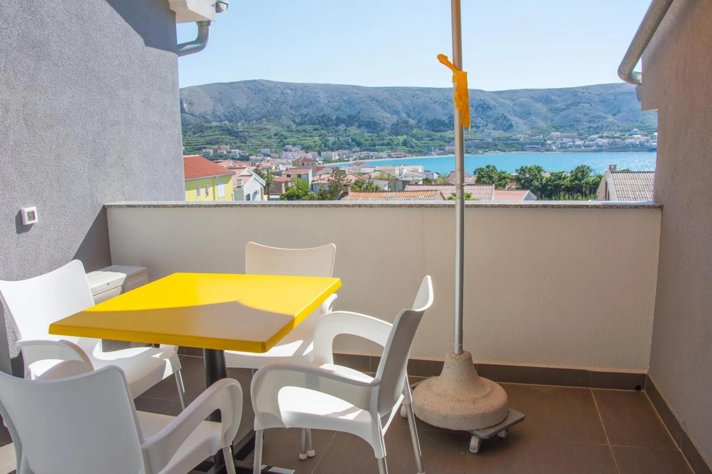 Balcony/Terrace in Apartment Villa Franci Pag with heating and open all year