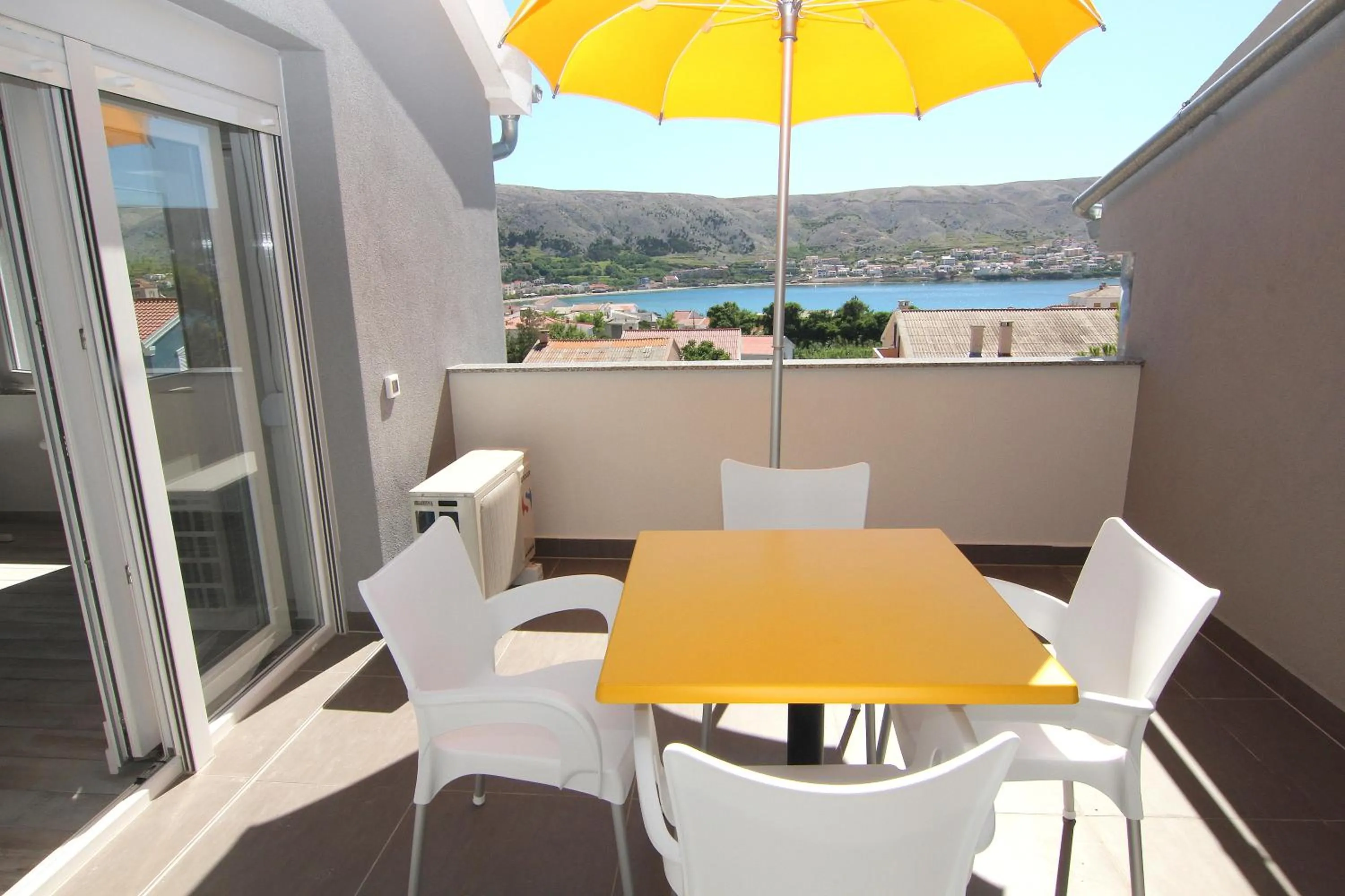 Balcony/Terrace in Apartment Villa Franci Pag with heating and open all year
