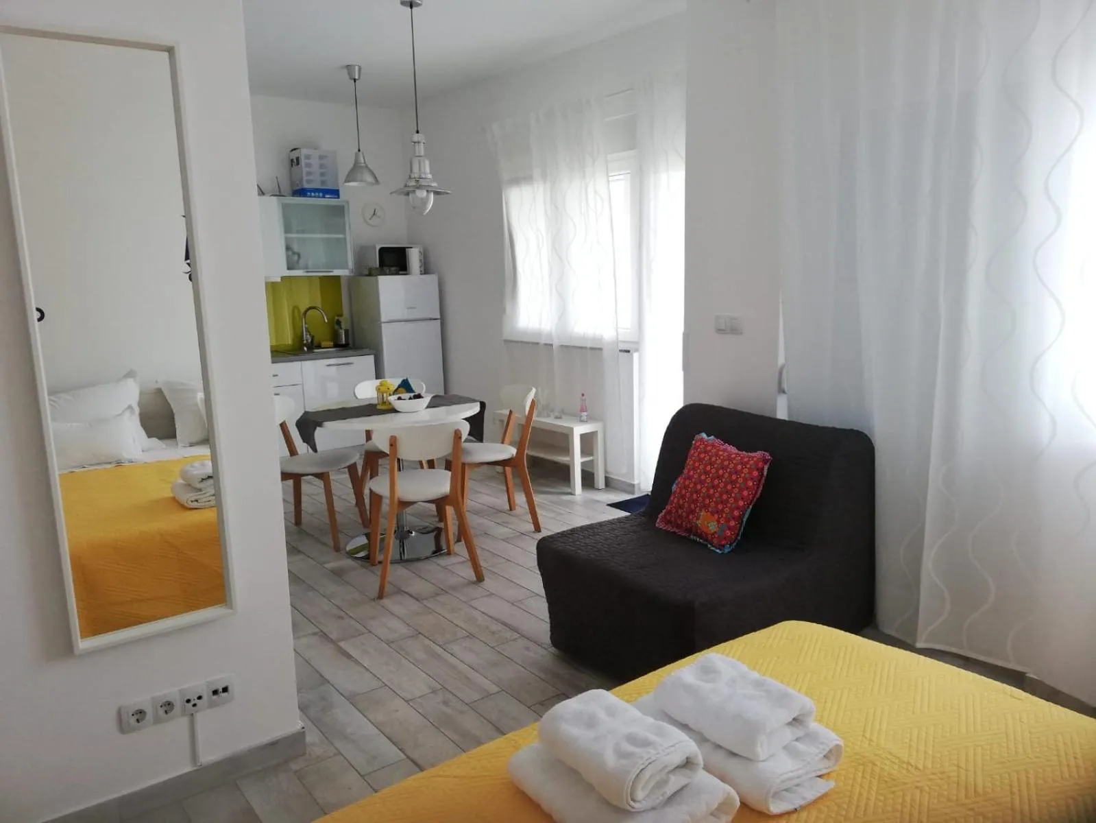 Seating area, Bed in Apartment Villa Franci Pag with heating and open all year