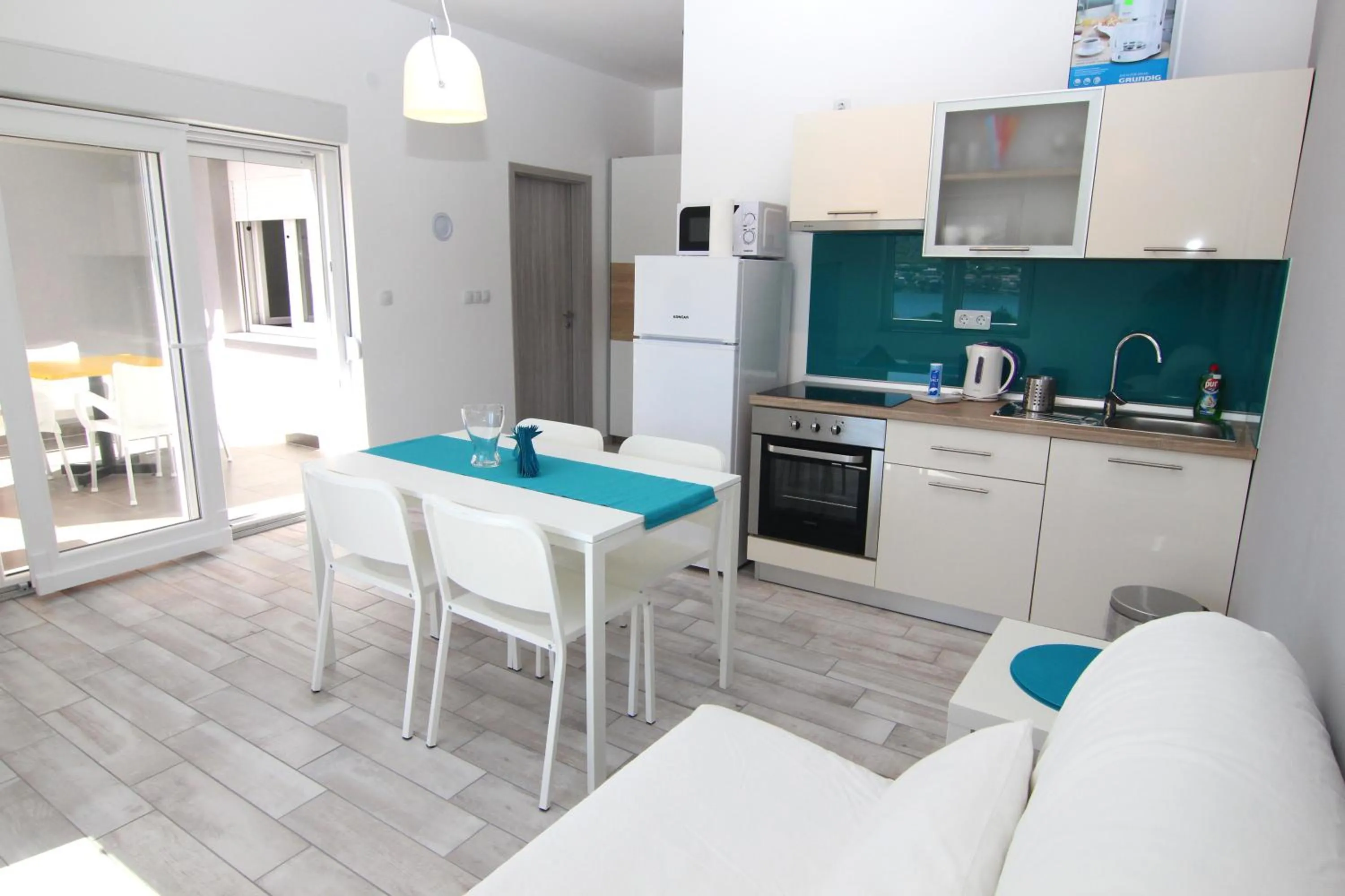 Kitchen or kitchenette in Apartment Villa Franci Pag with heating and open all year