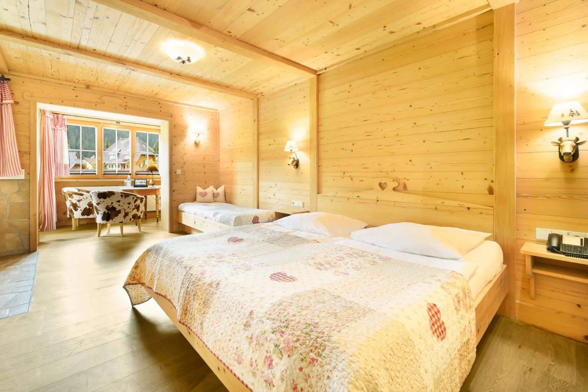 Seating area, Bed in Hotel Schlehdorn