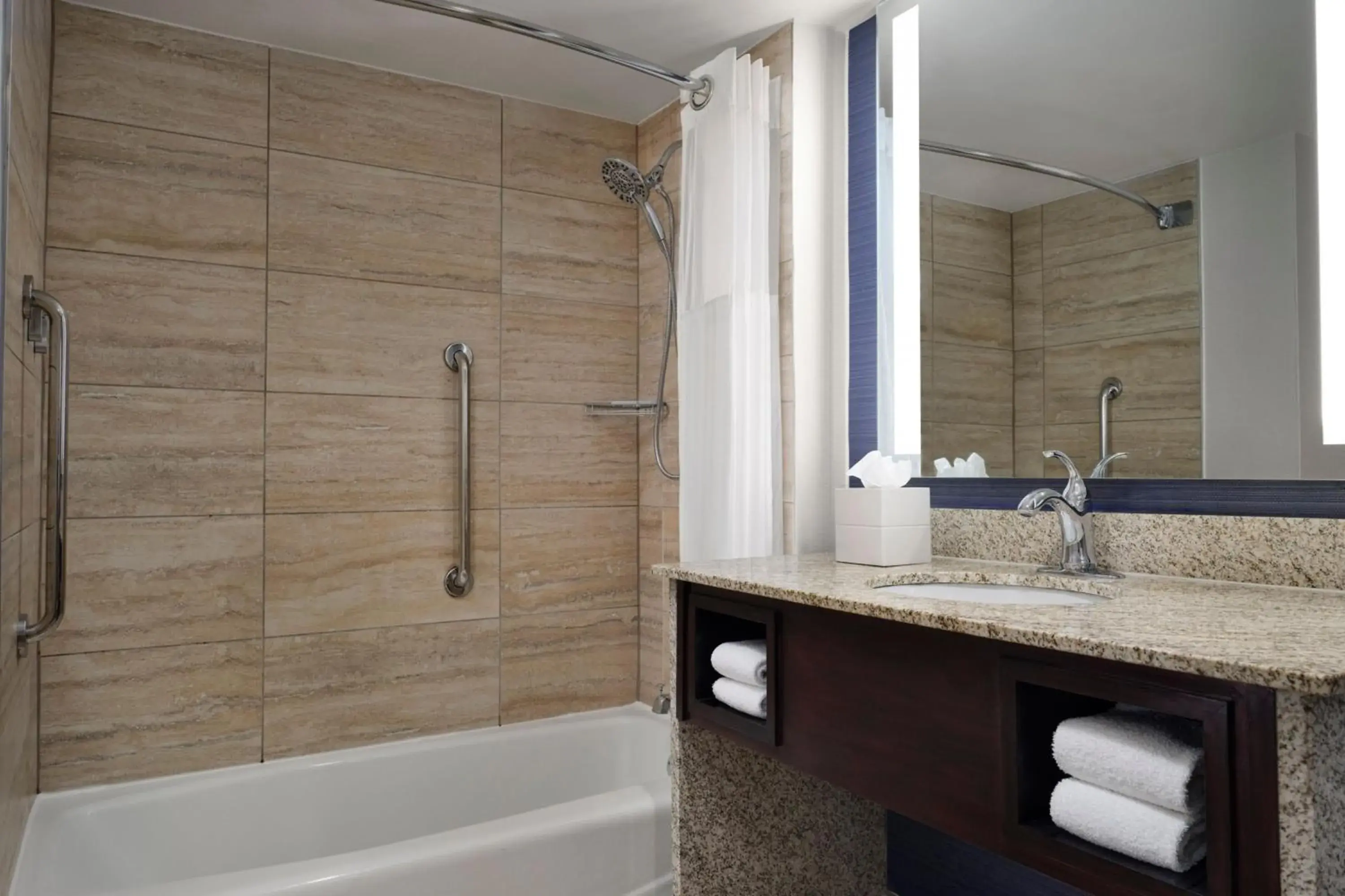 Bathroom in Hilton Nashville Airport Bathroom in Hilton Nashville Airport