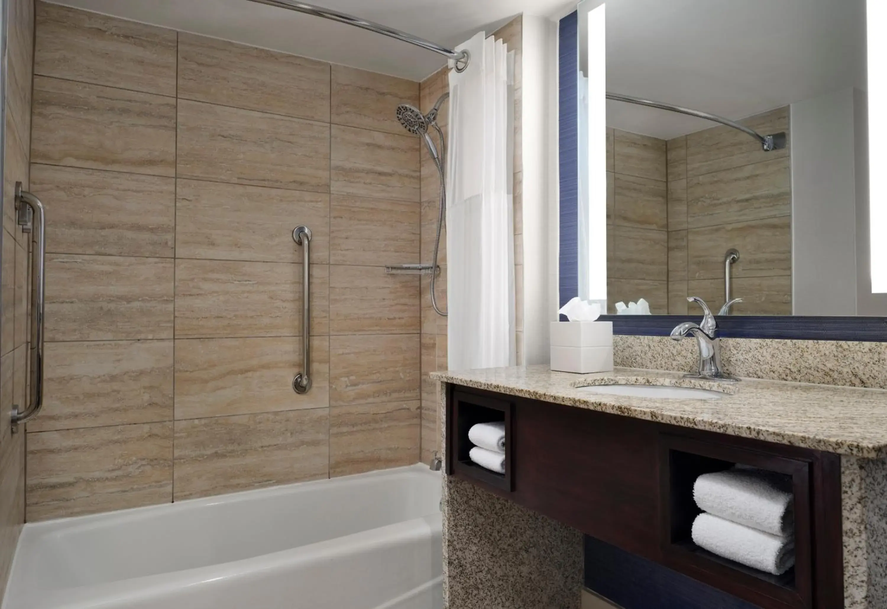 Bathroom in Hilton Nashville Airport Bathroom in Hilton Nashville Airport